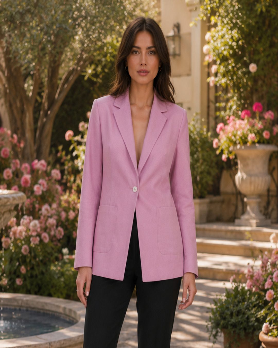 tinz Women Solid Mandarin Casual Blazer-picture-43