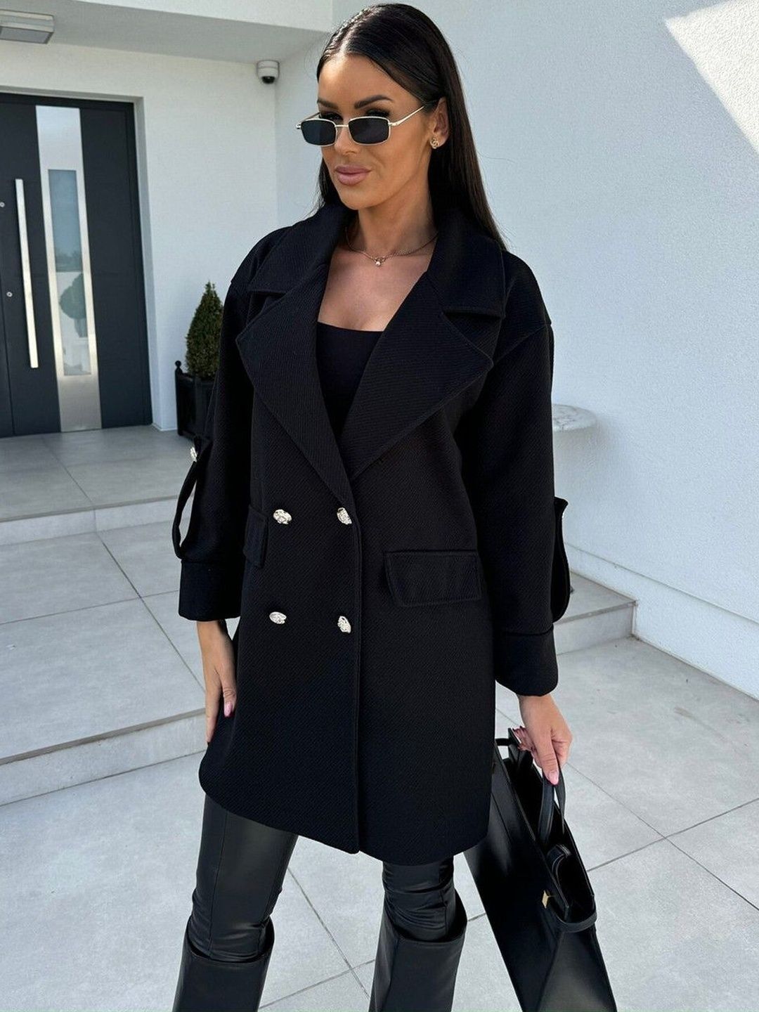 dressberry Women Solid Single Breasted Casual Blazer-picture-24