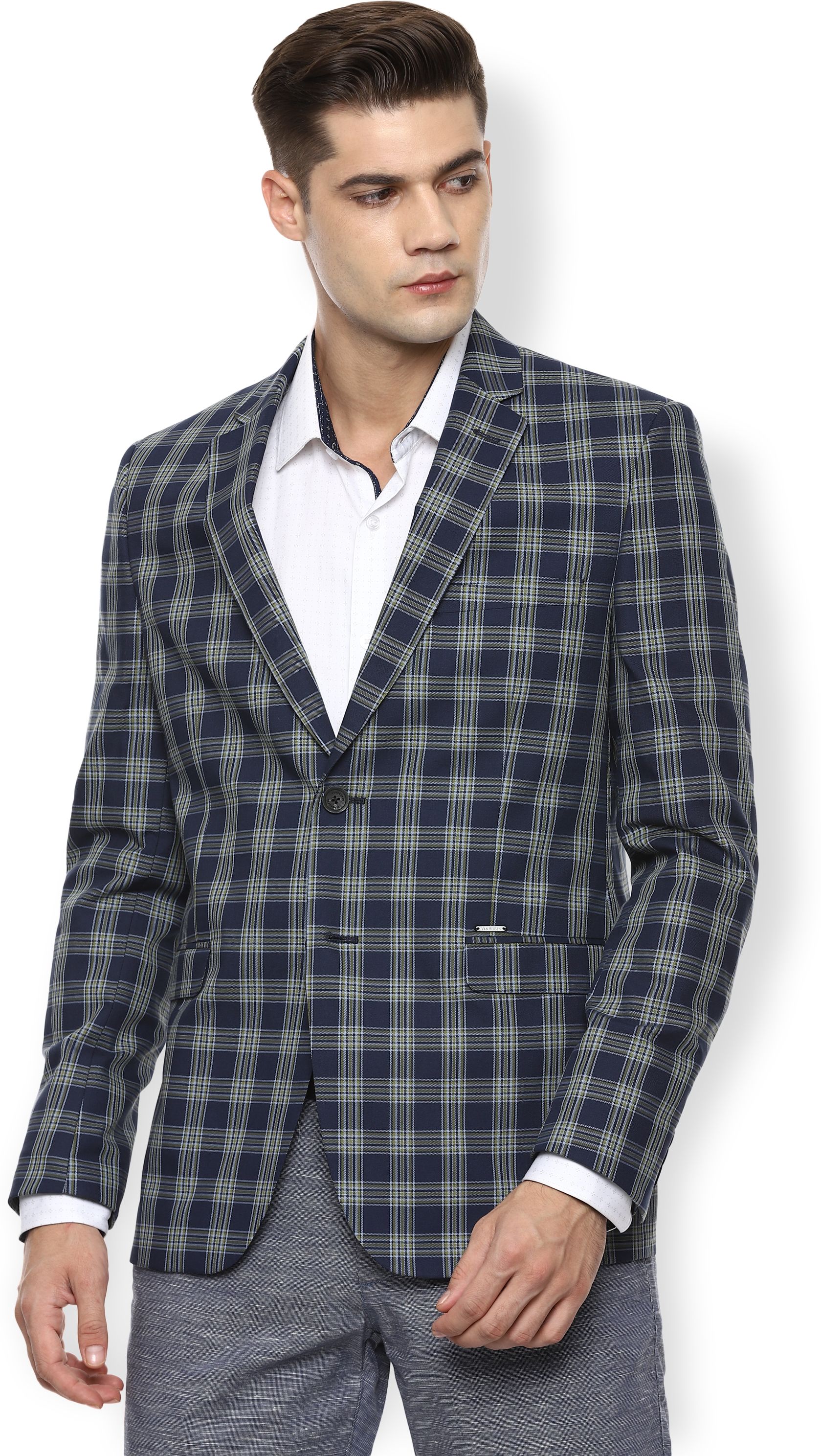 van heusen Men Checkered Single Breasted Formal Blazer-picture-11