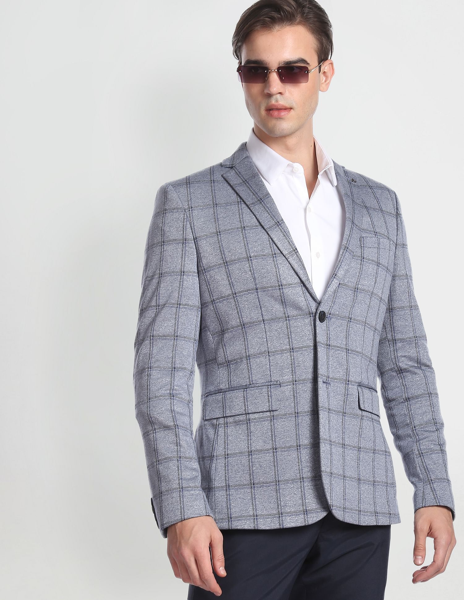 arrow Men Checkered Single Breasted Formal Blazer-picture-21
