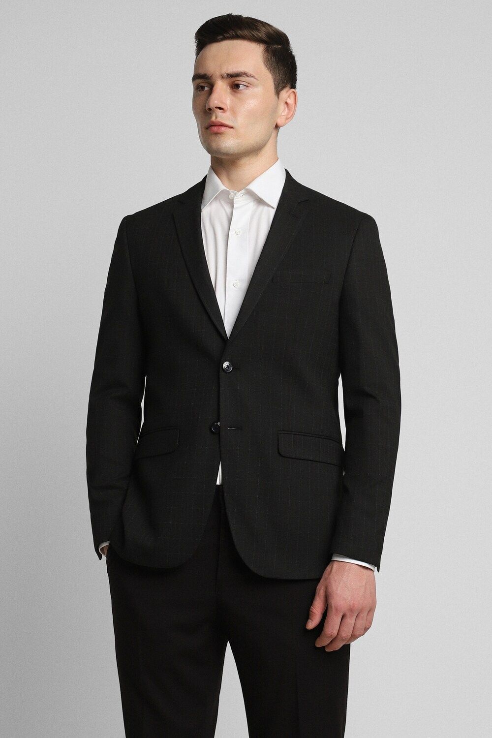 Men Checkered Single Breasted Formal Blazer