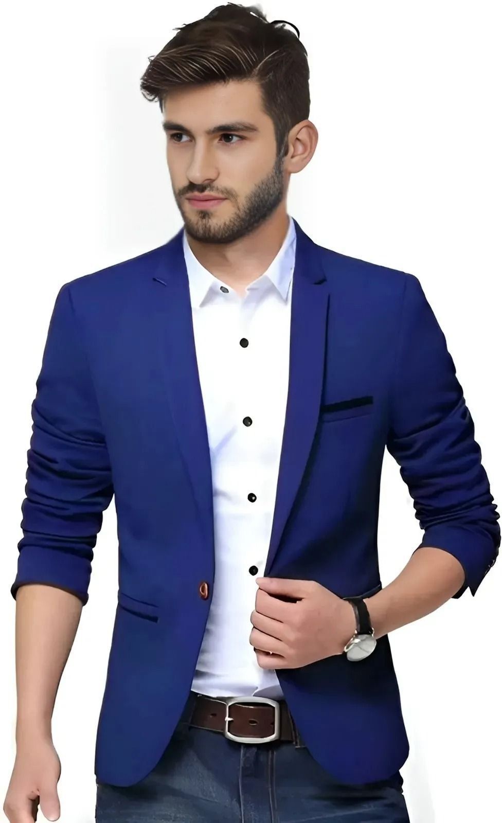 darbar in Men Solid Single Breasted Casual, Formal, Festive & Wedding Blazer-picture-6