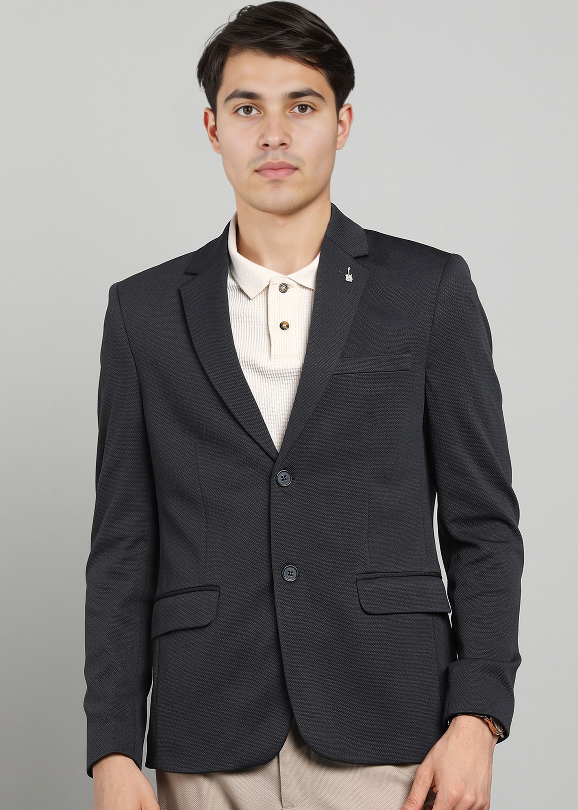 killer Men Self Design Single Breasted Casual Blazer-picture-13
