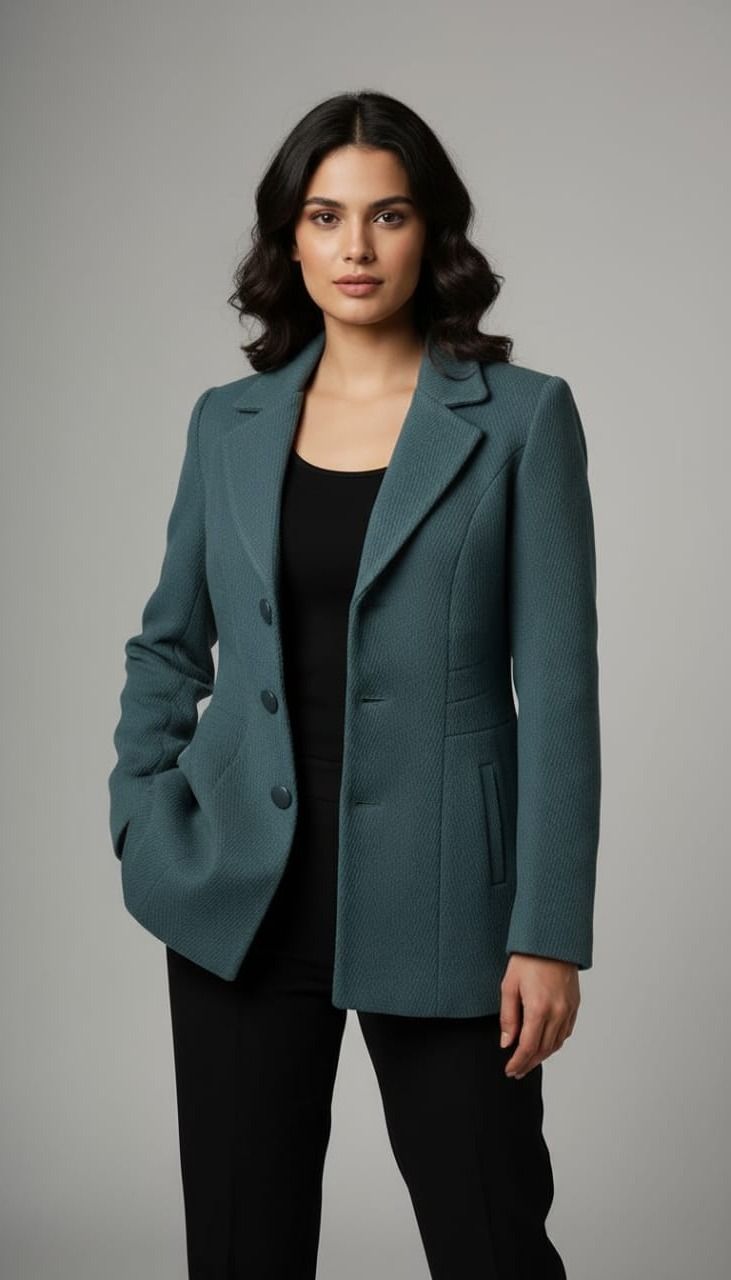 pepzo Women Solid Double Breasted Casual Blazer-picture-23
