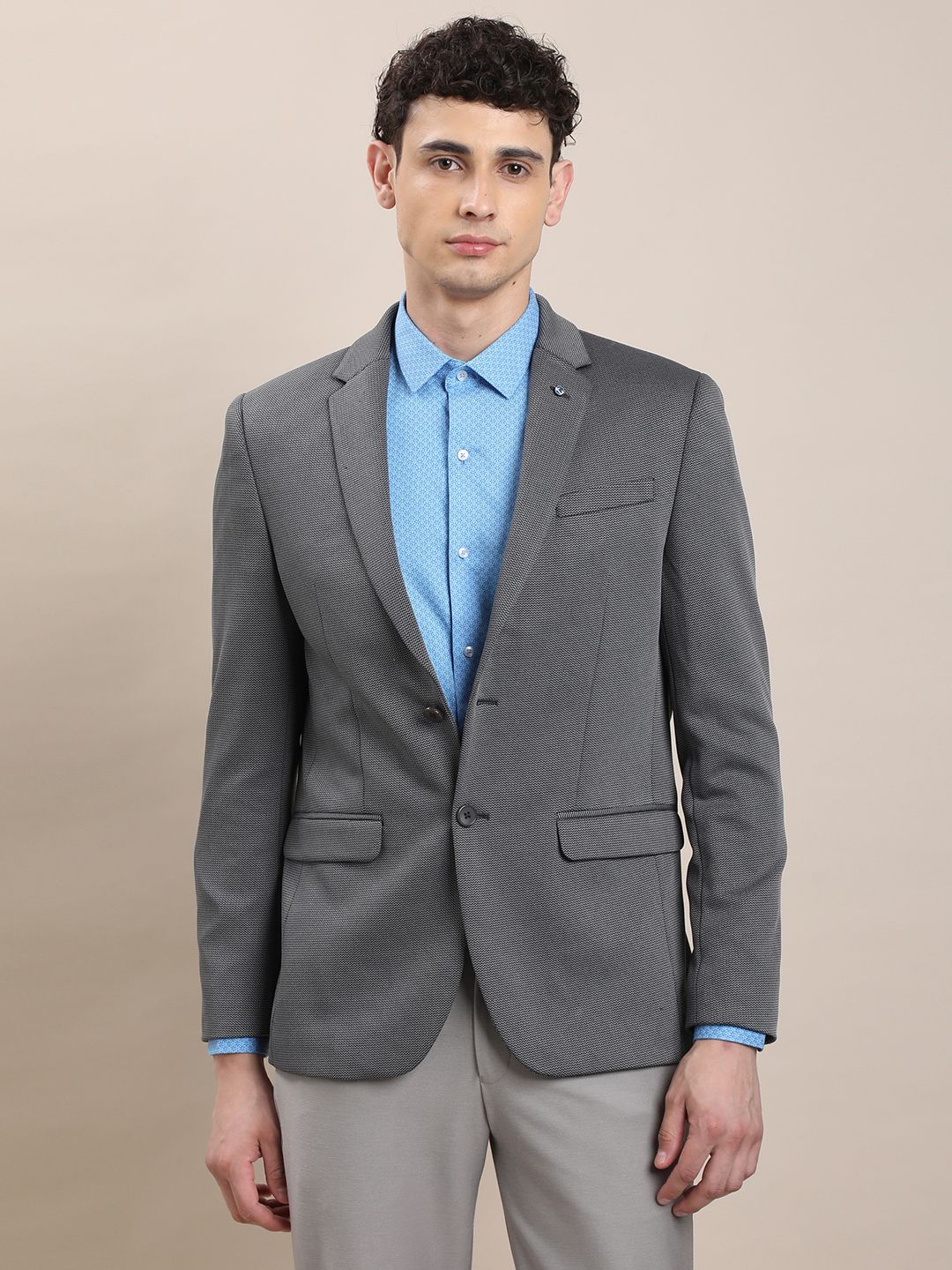 turtle Men Self Design Single Breasted Casual Blazer-picture-23