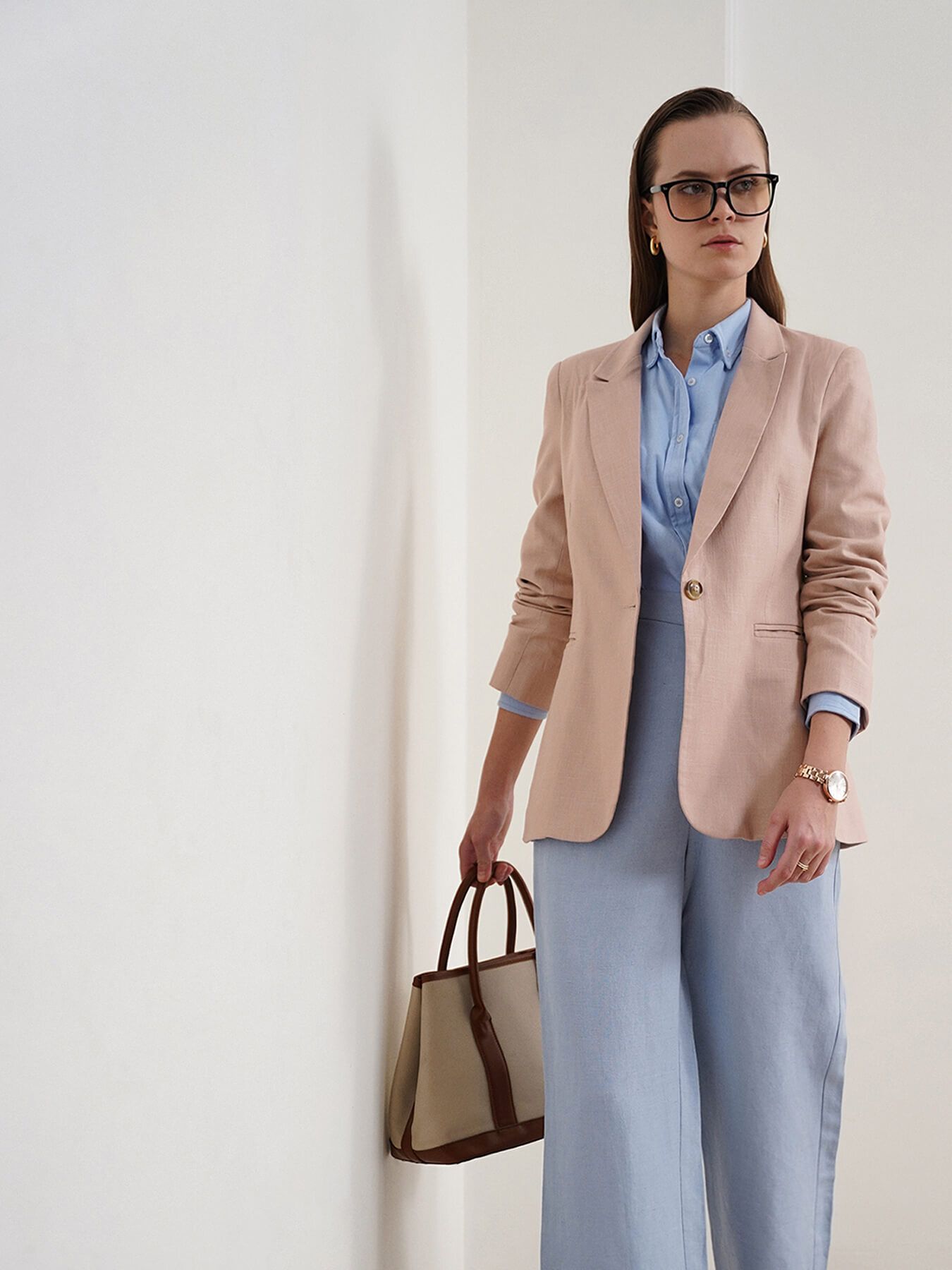 fable street Women Solid Single Breasted Formal Blazer-picture-10