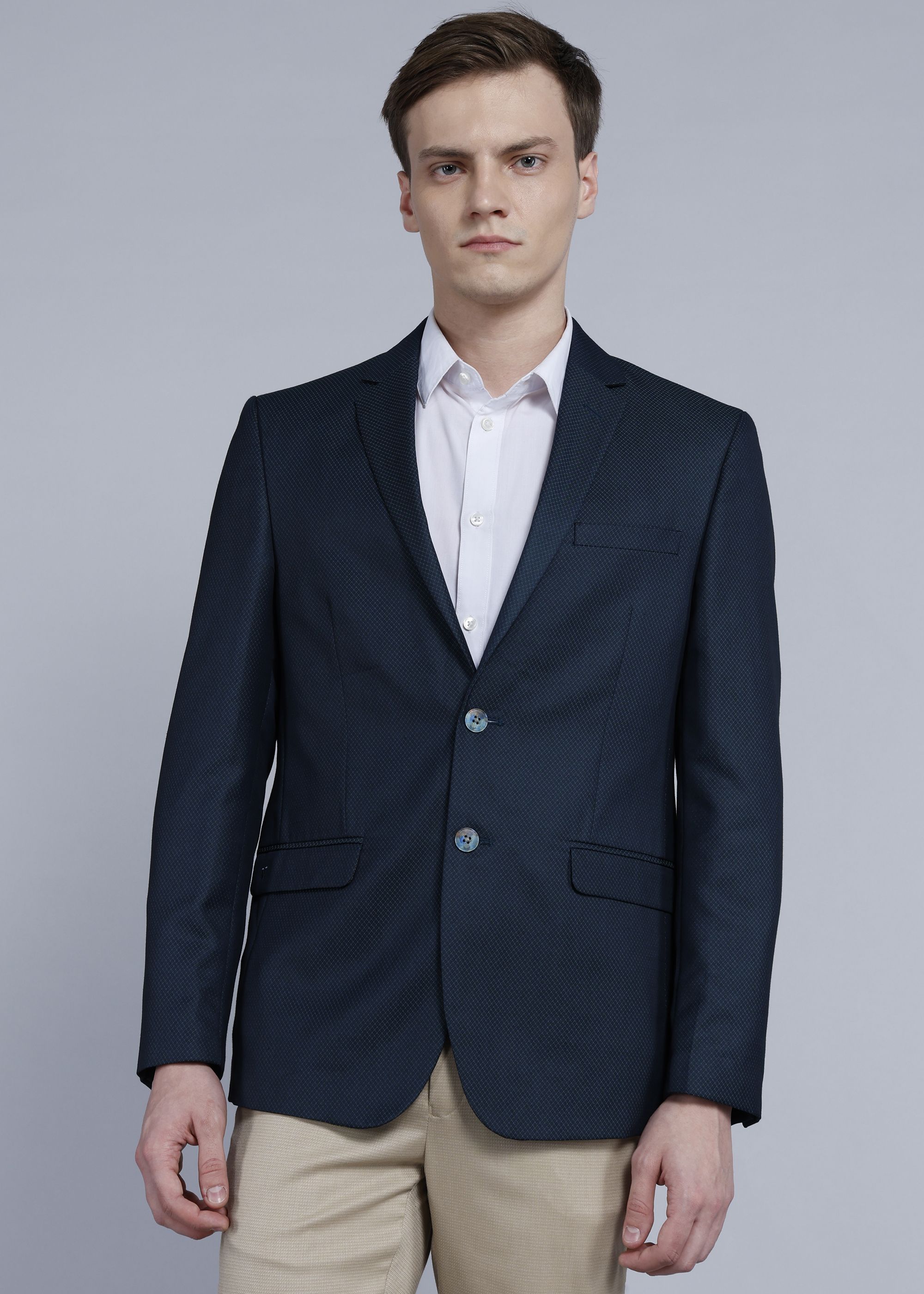 van heusen Men Self Design Single Breasted Formal Blazer-picture-23