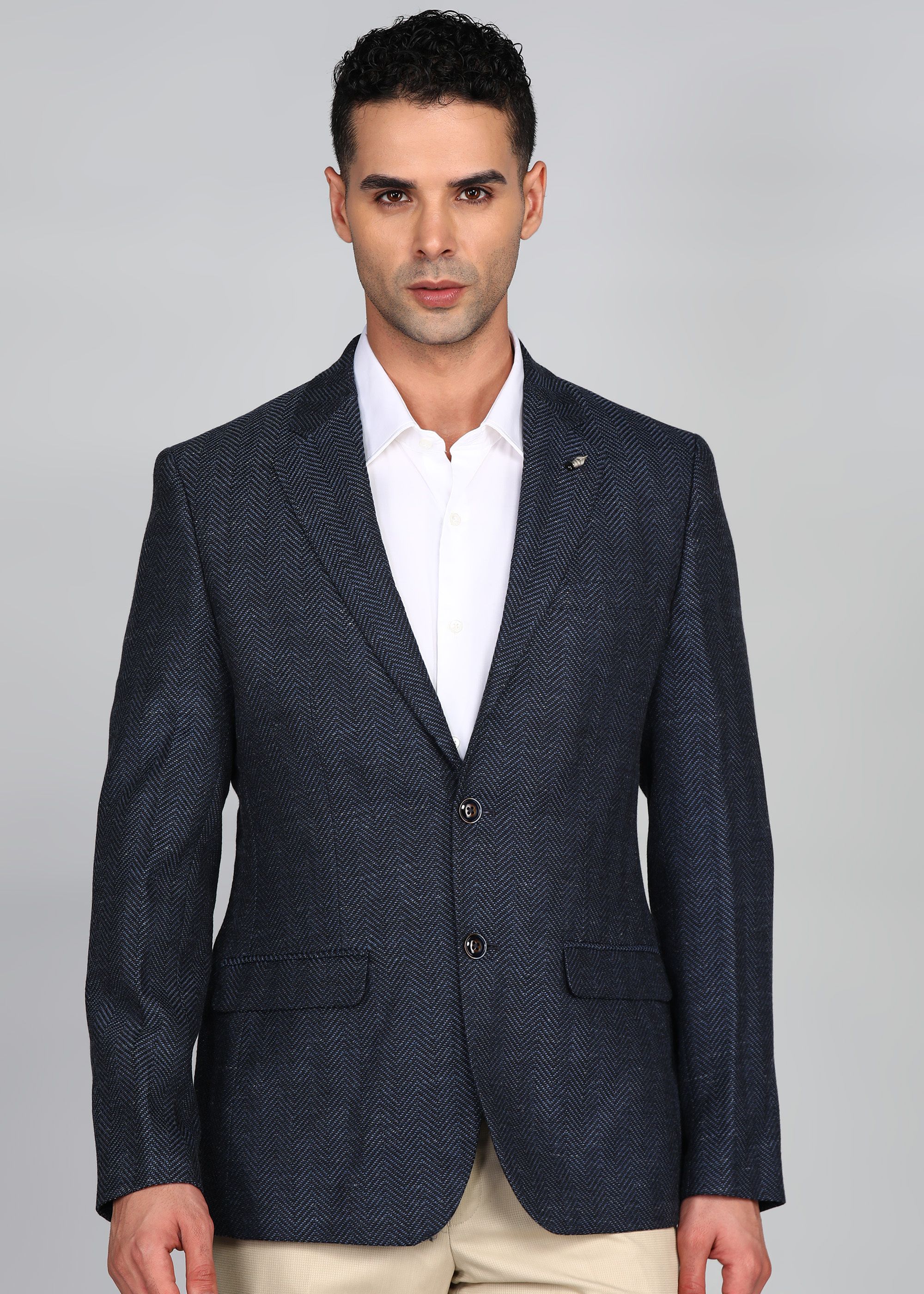 Men Self Design Single Breasted Formal Blazer-image-27