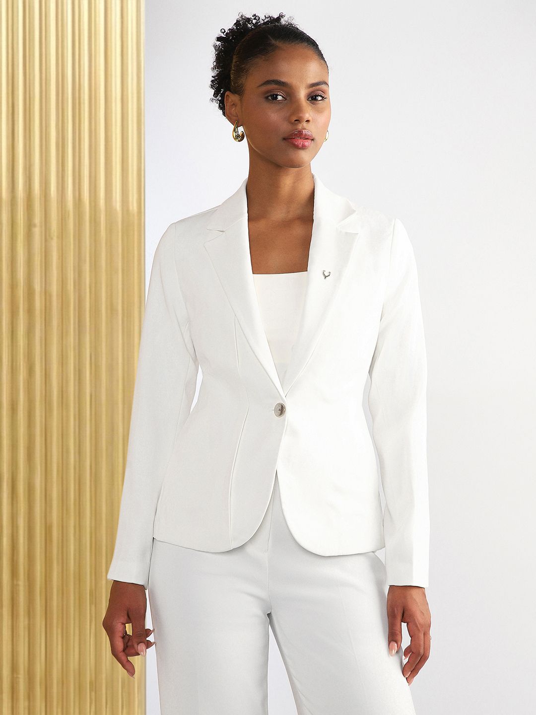 allen solly Women Solid Single Breasted Formal Blazer-picture-39