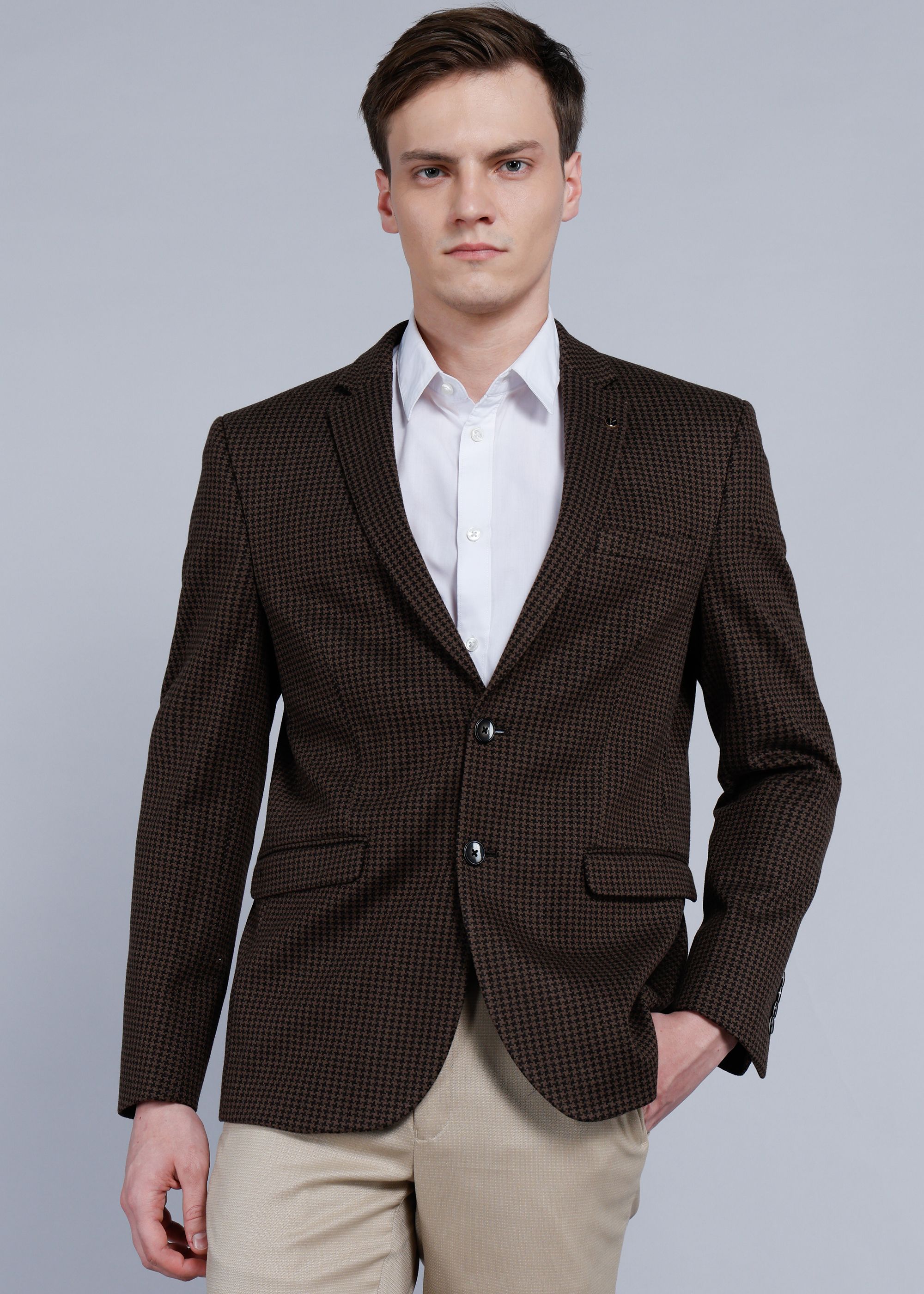 Men Self Design Single Breasted Formal Blazer-image-17