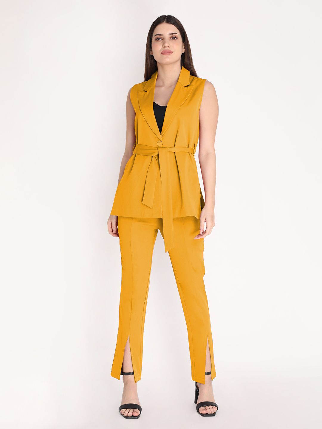 Women Single Breasted Solid Suit