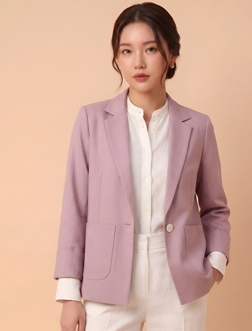 Women Solid Single Breasted Casual Blazer-image-43