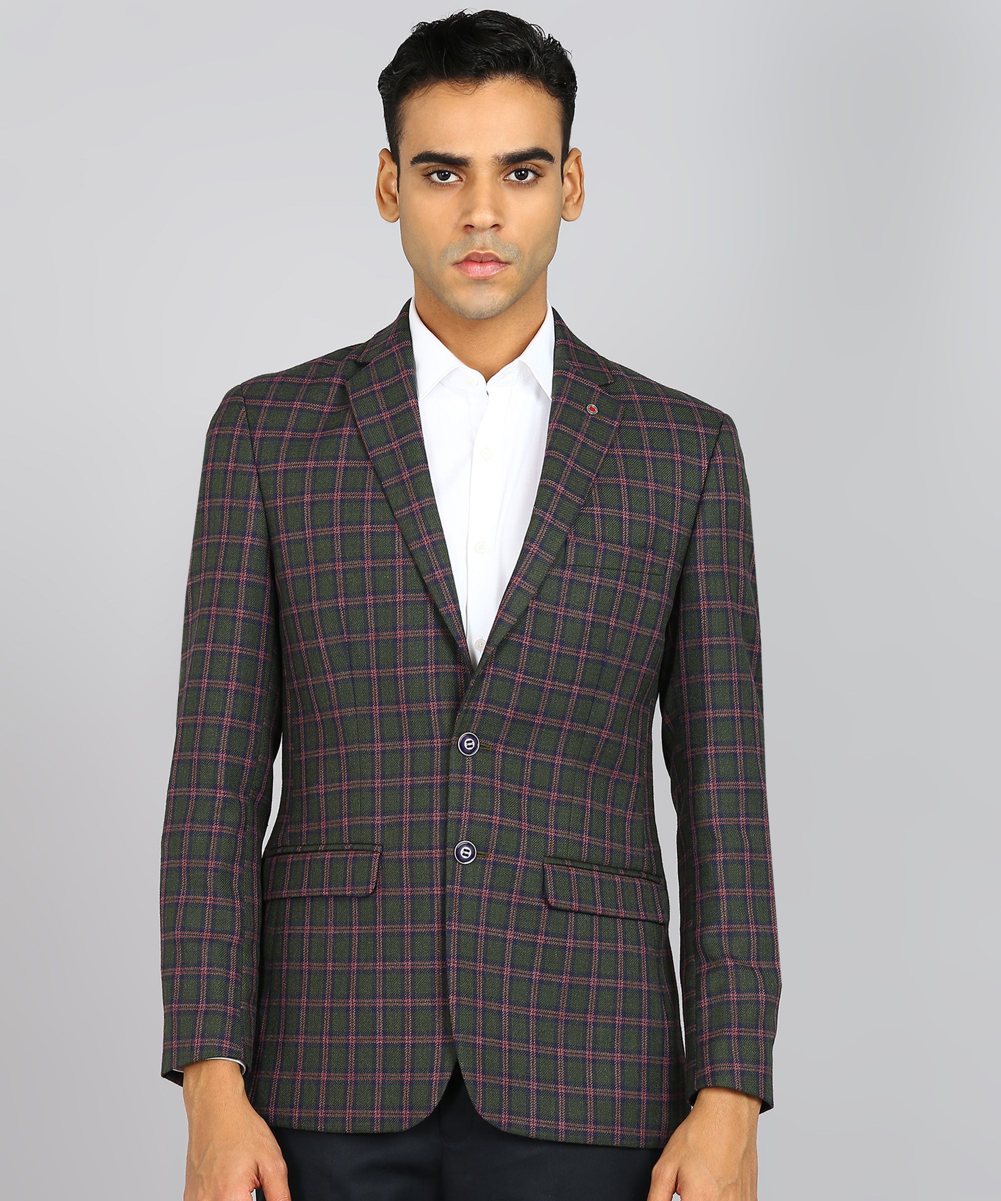 raymond Men Checkered Single Breasted Formal Blazer-picture-17