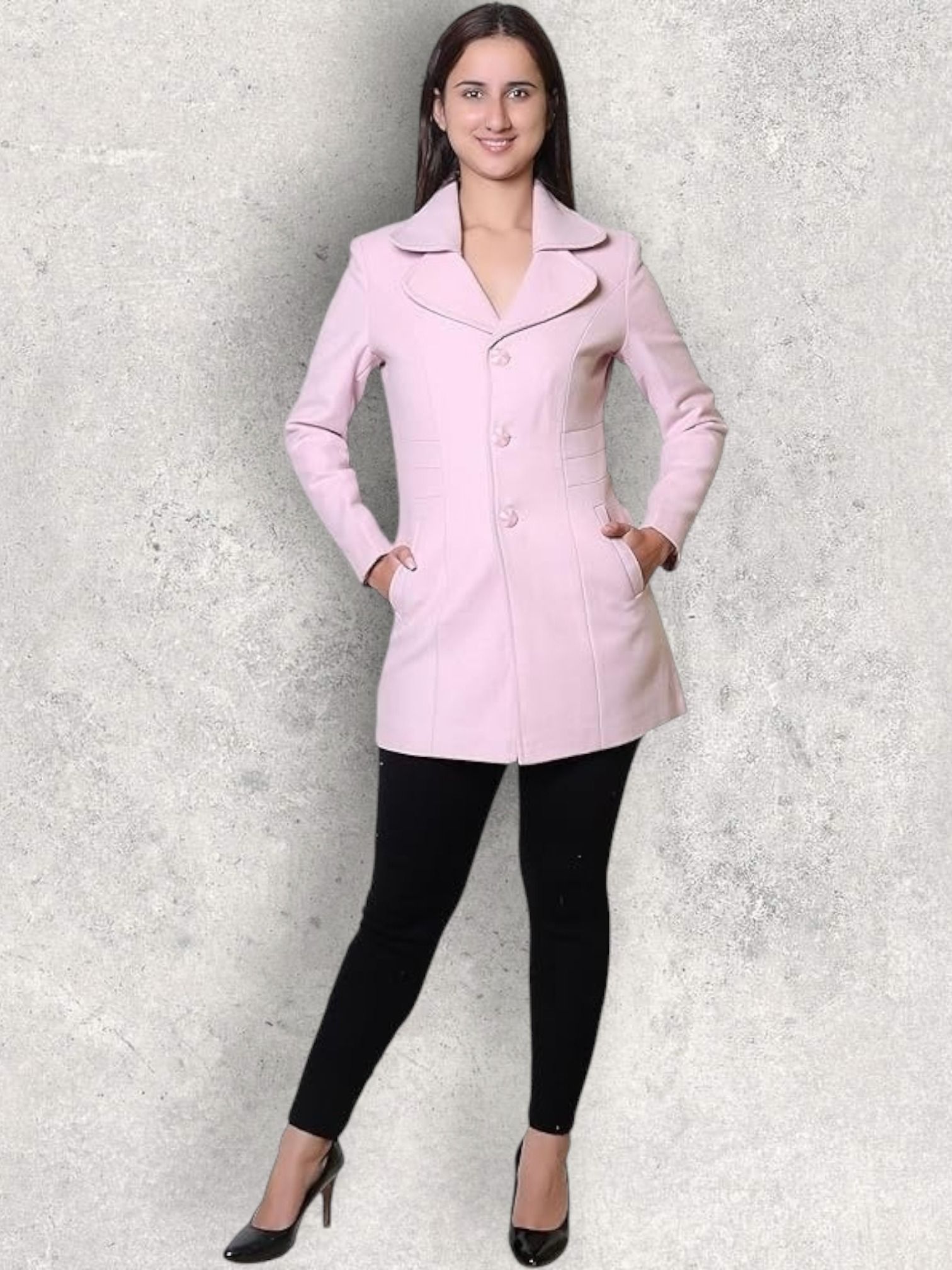 troo blue Women Solid Double Breasted Casual Blazer-picture-10
