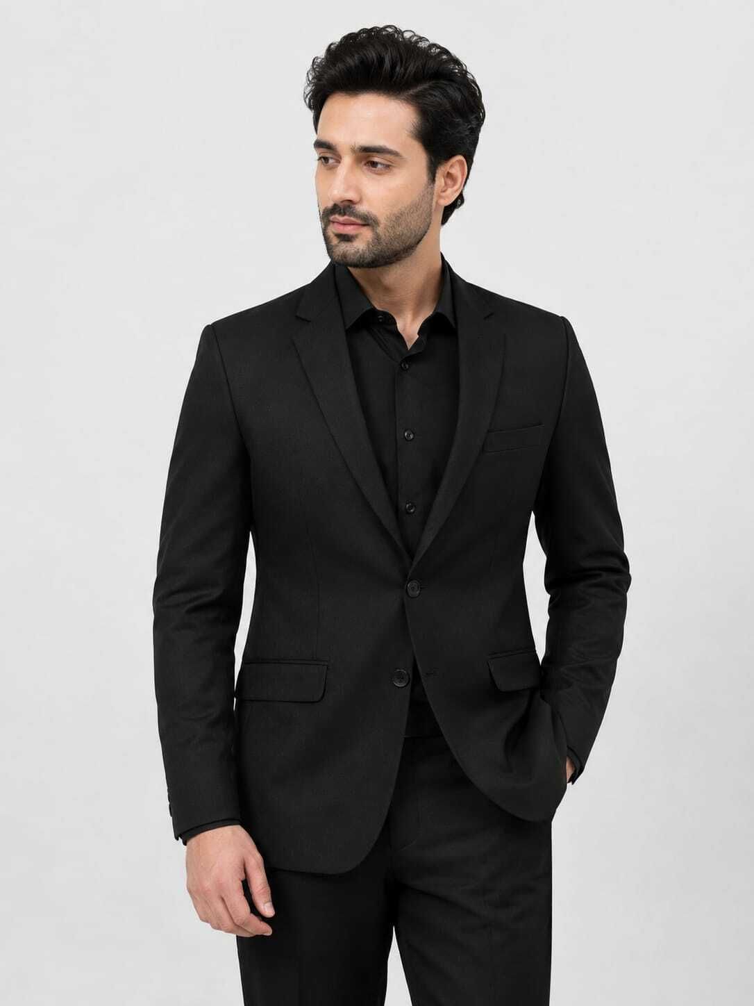 akki collection Men Solid Single Breasted Casual Blazer-picture-17