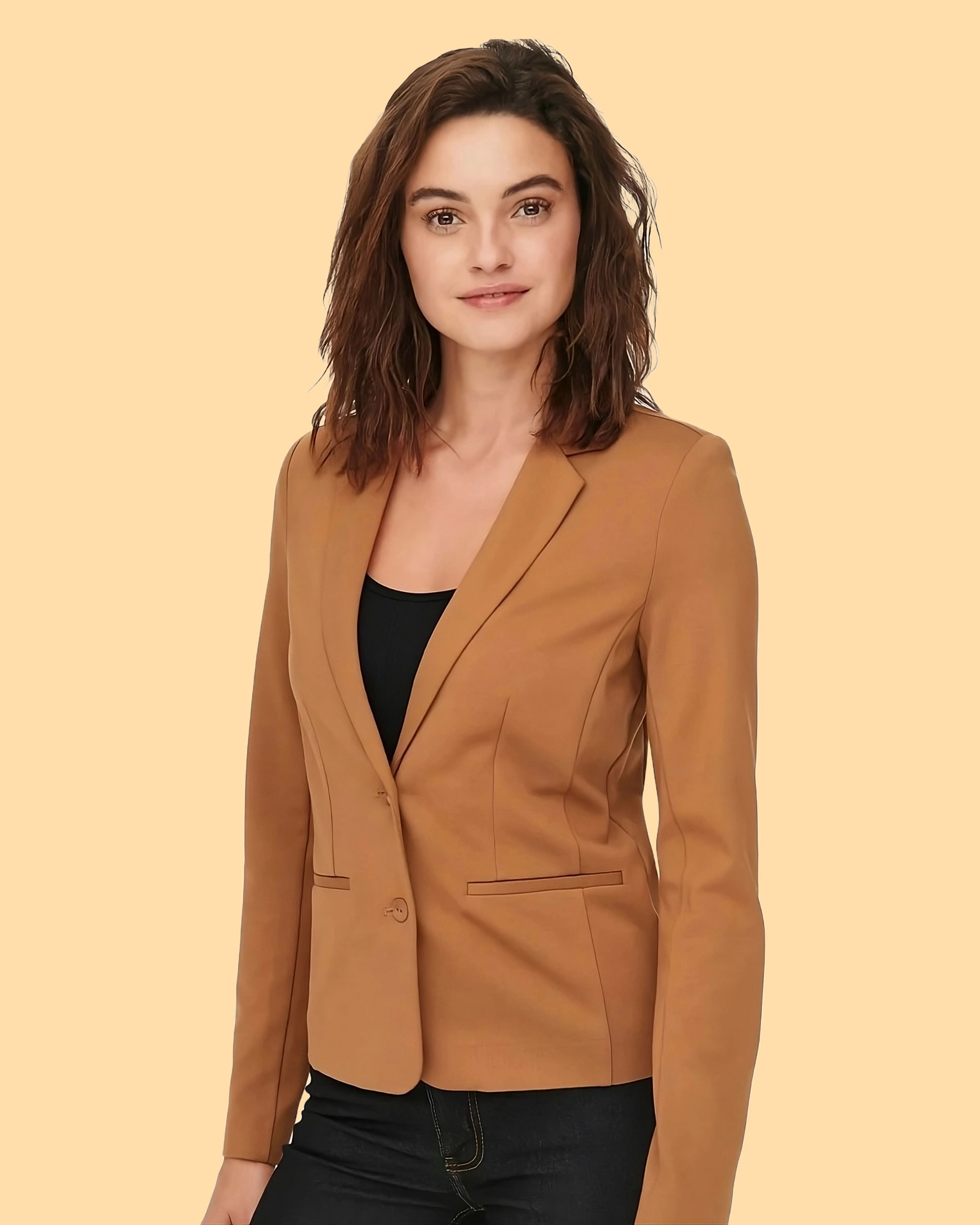 Women Solid Single Breasted Casual Blazer