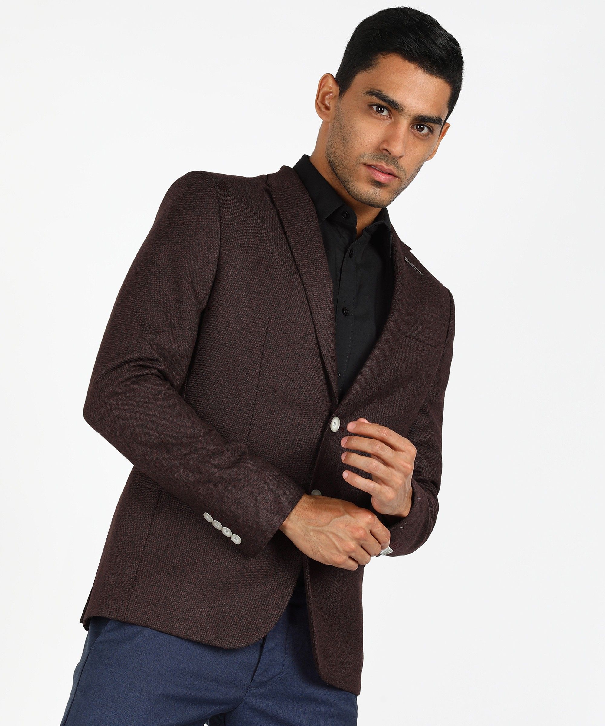 killer Men Self Design Single Breasted Casual Blazer-picture-15