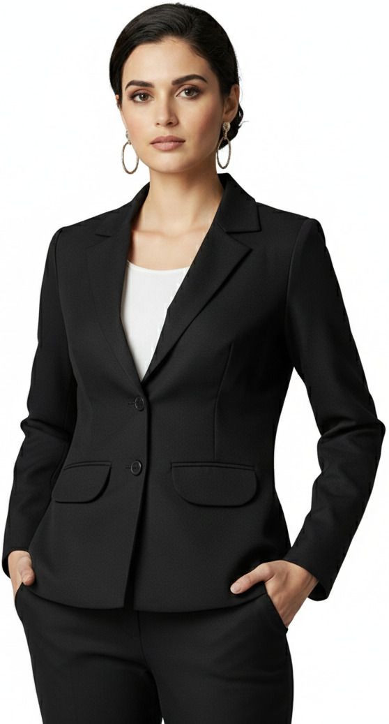 Women Solid Single Breasted Formal Blazer
