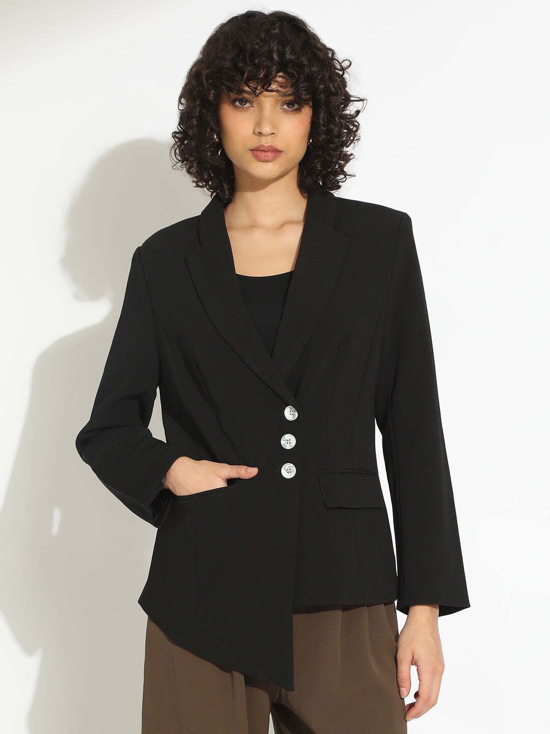 showoffff Women Solid Single Breasted Formal Blazer-picture-17