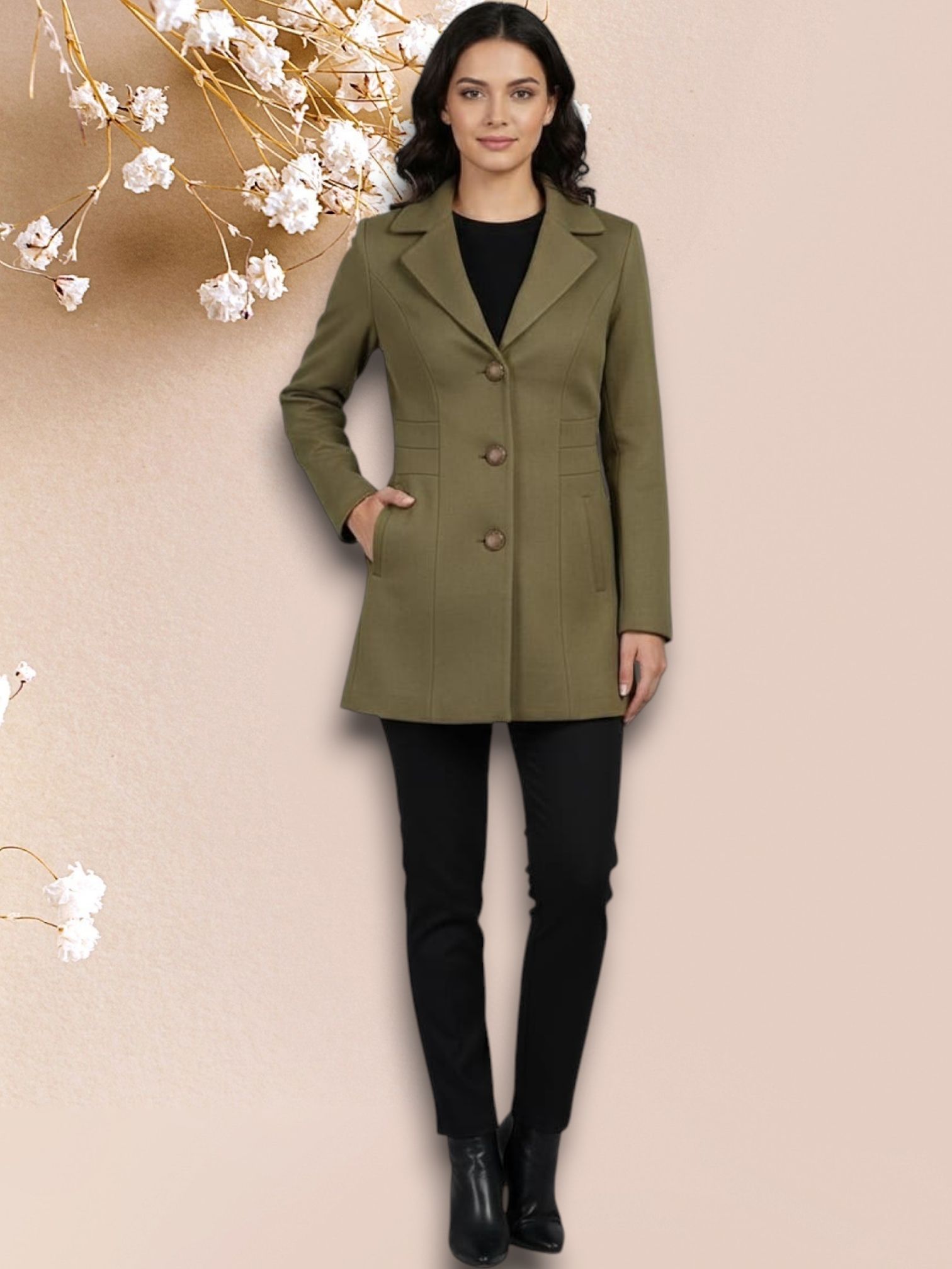 pepzo Women Solid Double Breasted Casual Blazer-picture-14