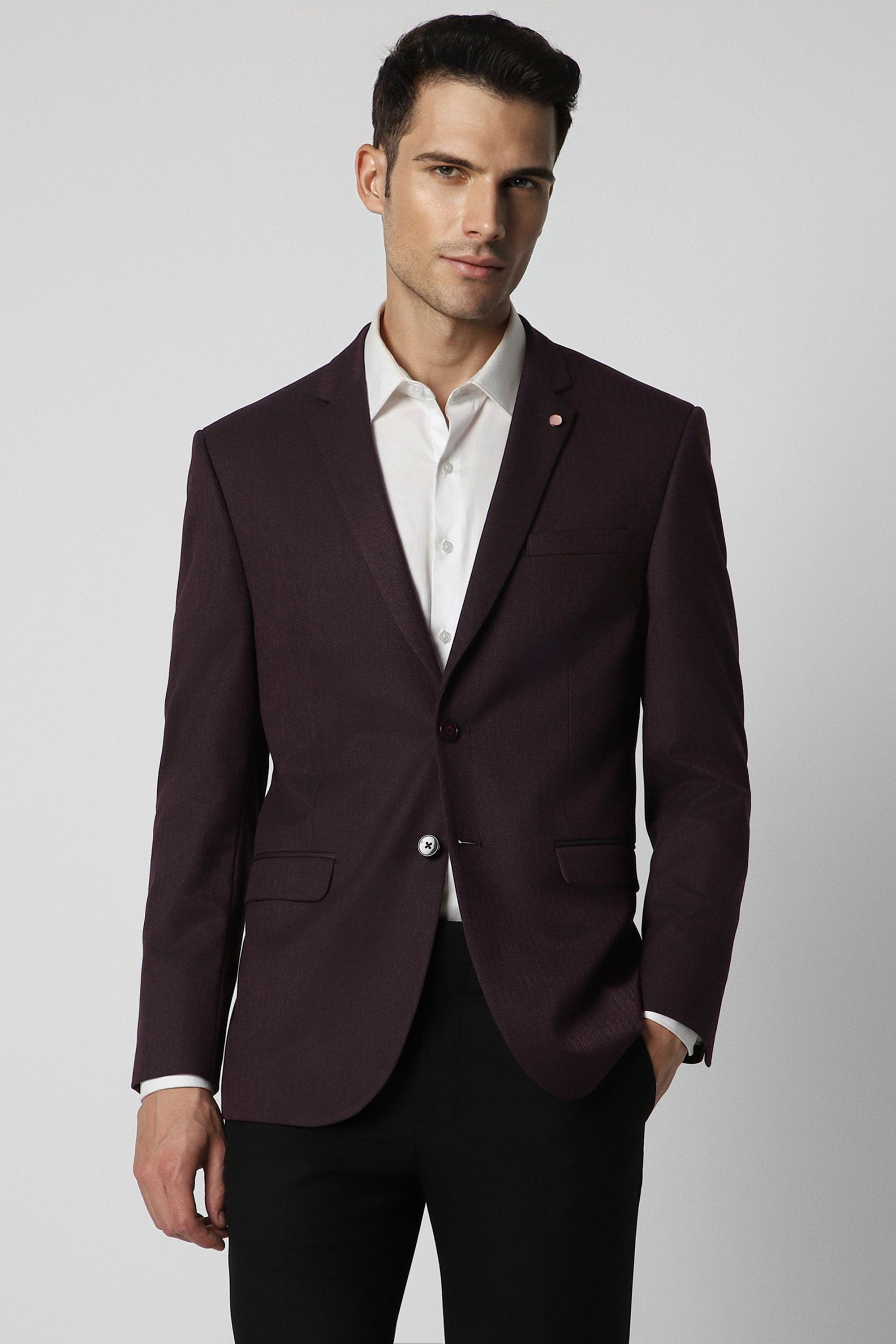 van heusen Men Self Design Single Breasted Formal Blazer-picture-32