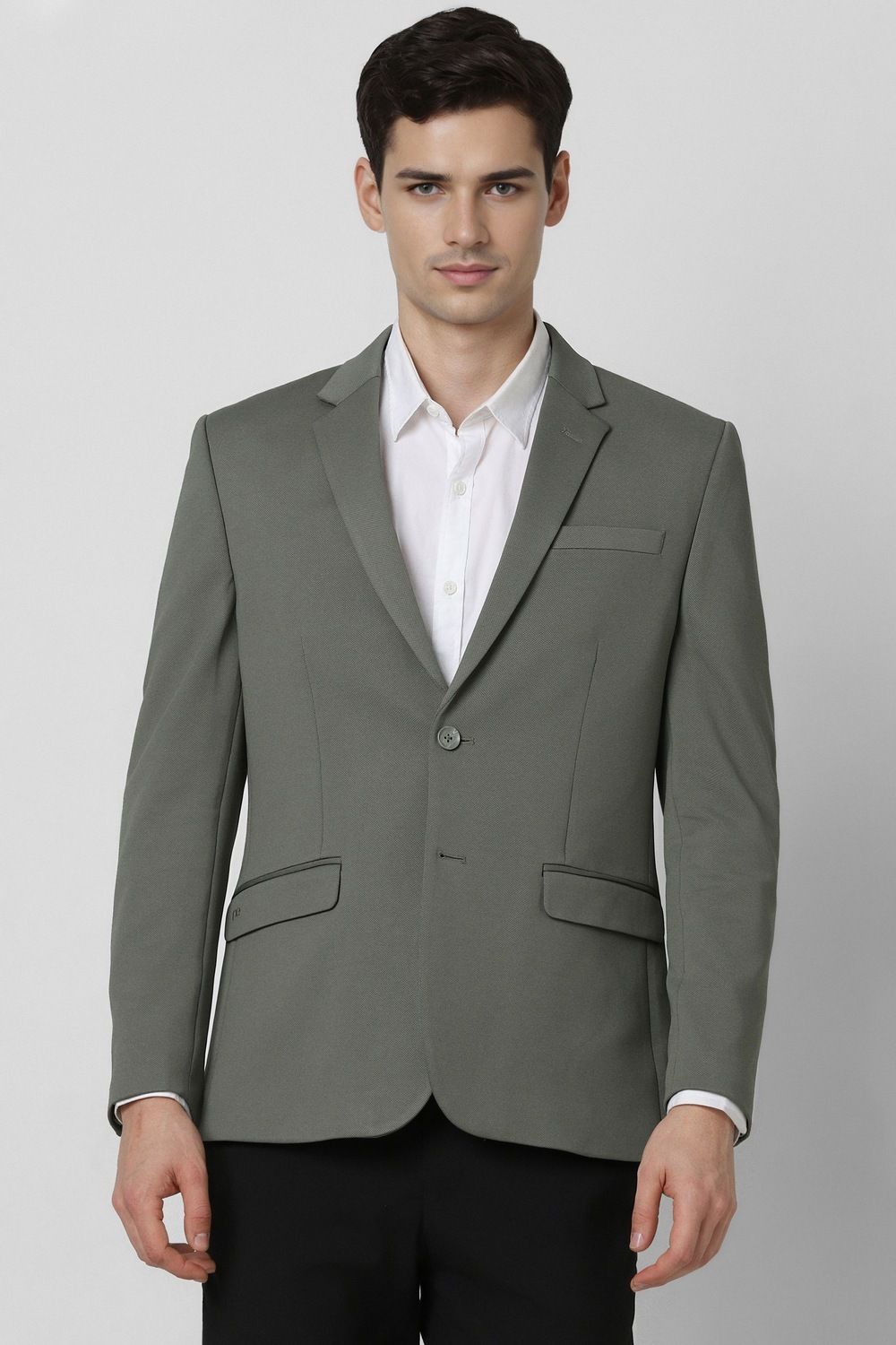 peter england Men Solid Single Breasted Formal Blazer-picture-33