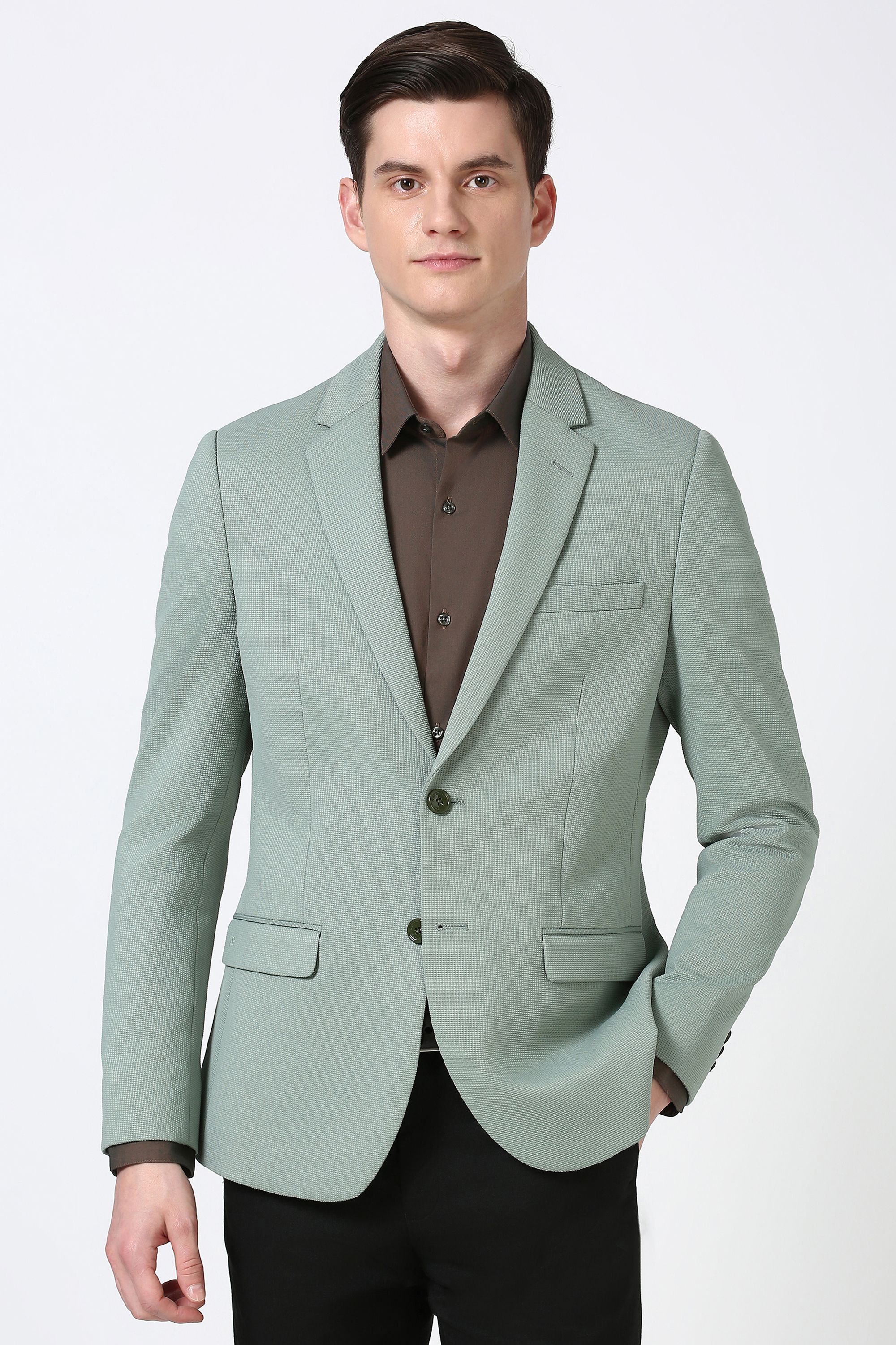 peter england Men Solid Single Breasted Formal Blazer-picture-40