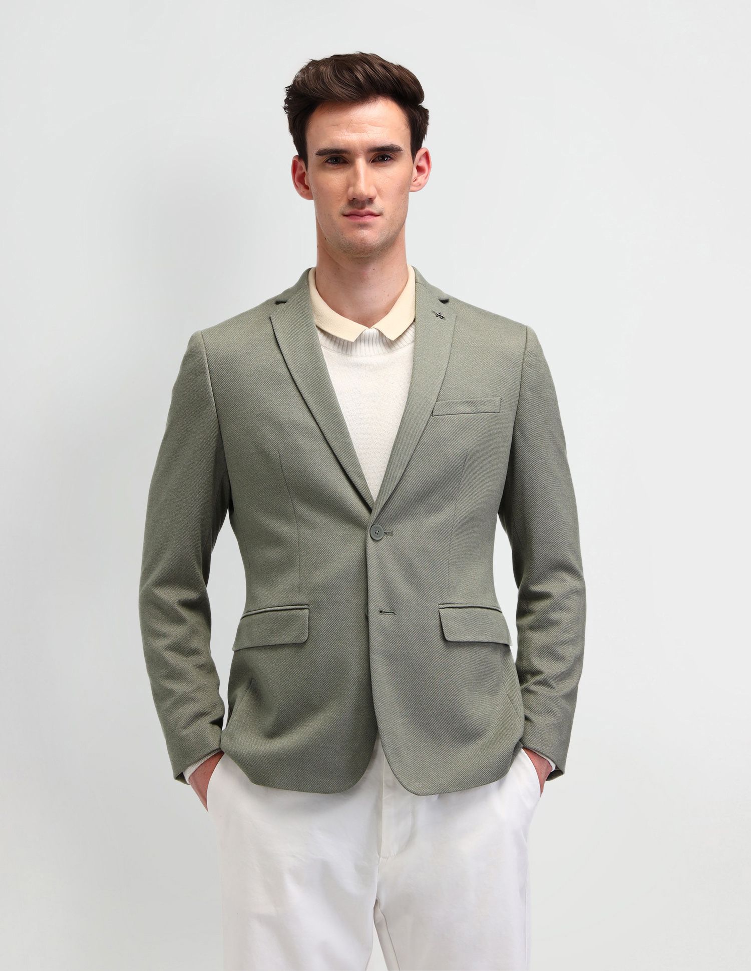 arrow Men Solid Single Breasted Formal Blazer-picture-28