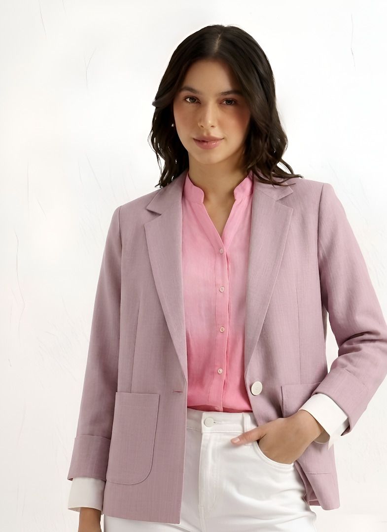 cadmon Women Solid Single Breasted Casual Blazer-picture-13