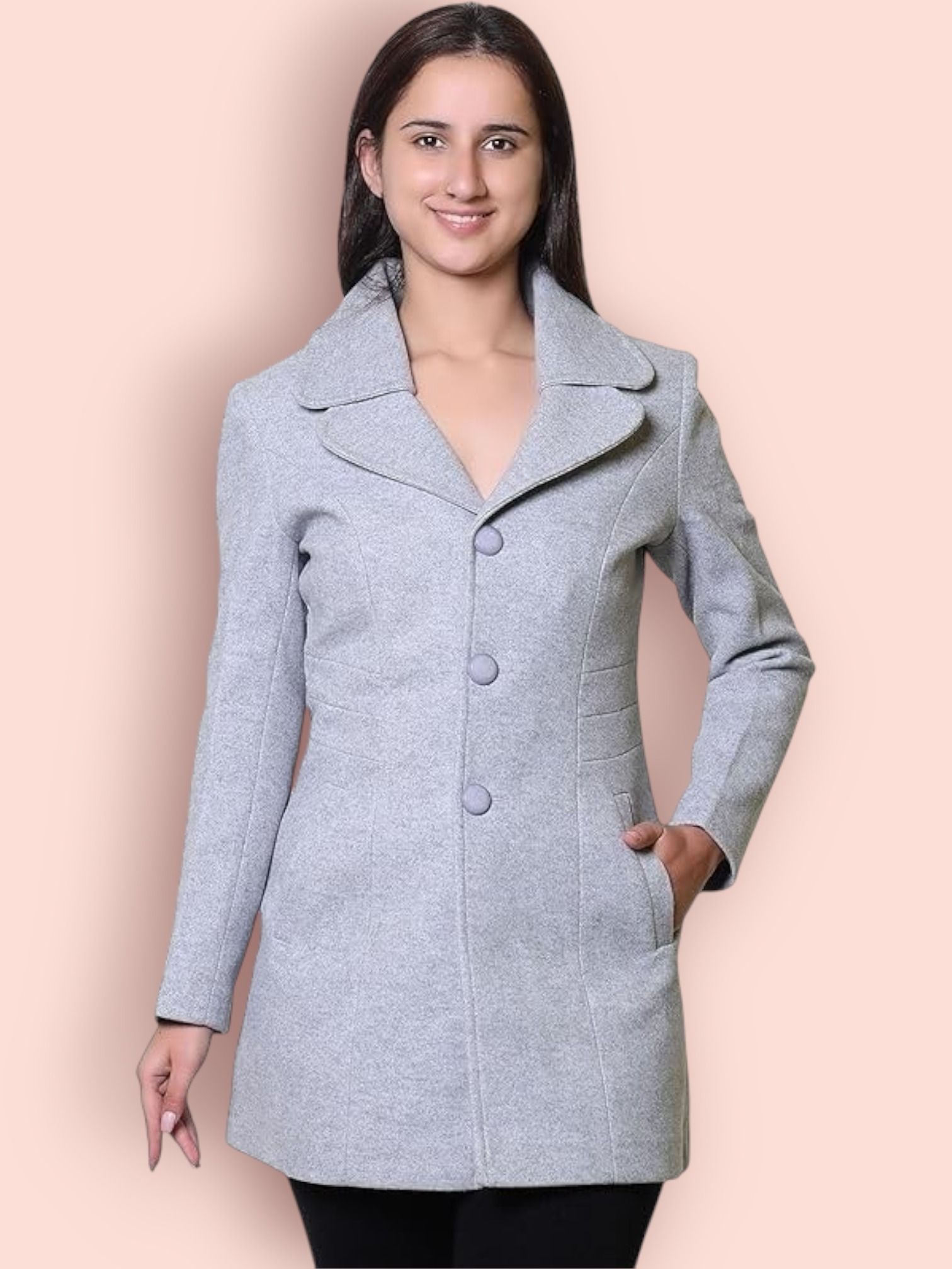 troo blue Women Solid Double Breasted Casual Blazer-picture-15