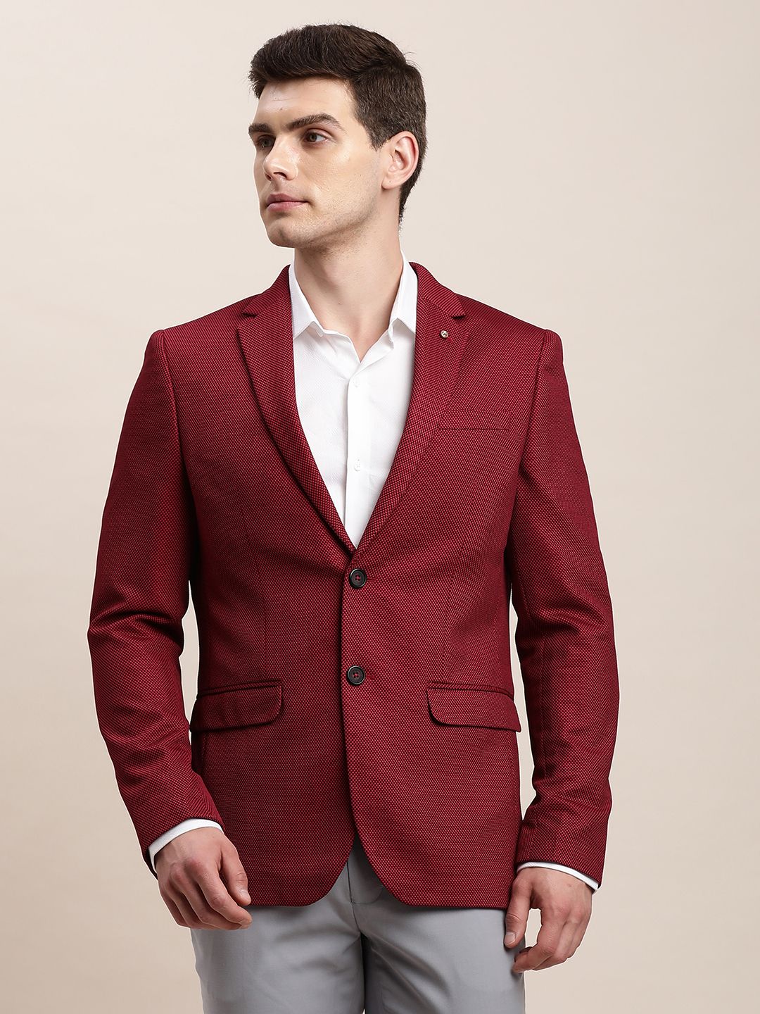 turtle Men Self Design Single Breasted Casual Blazer-picture-13