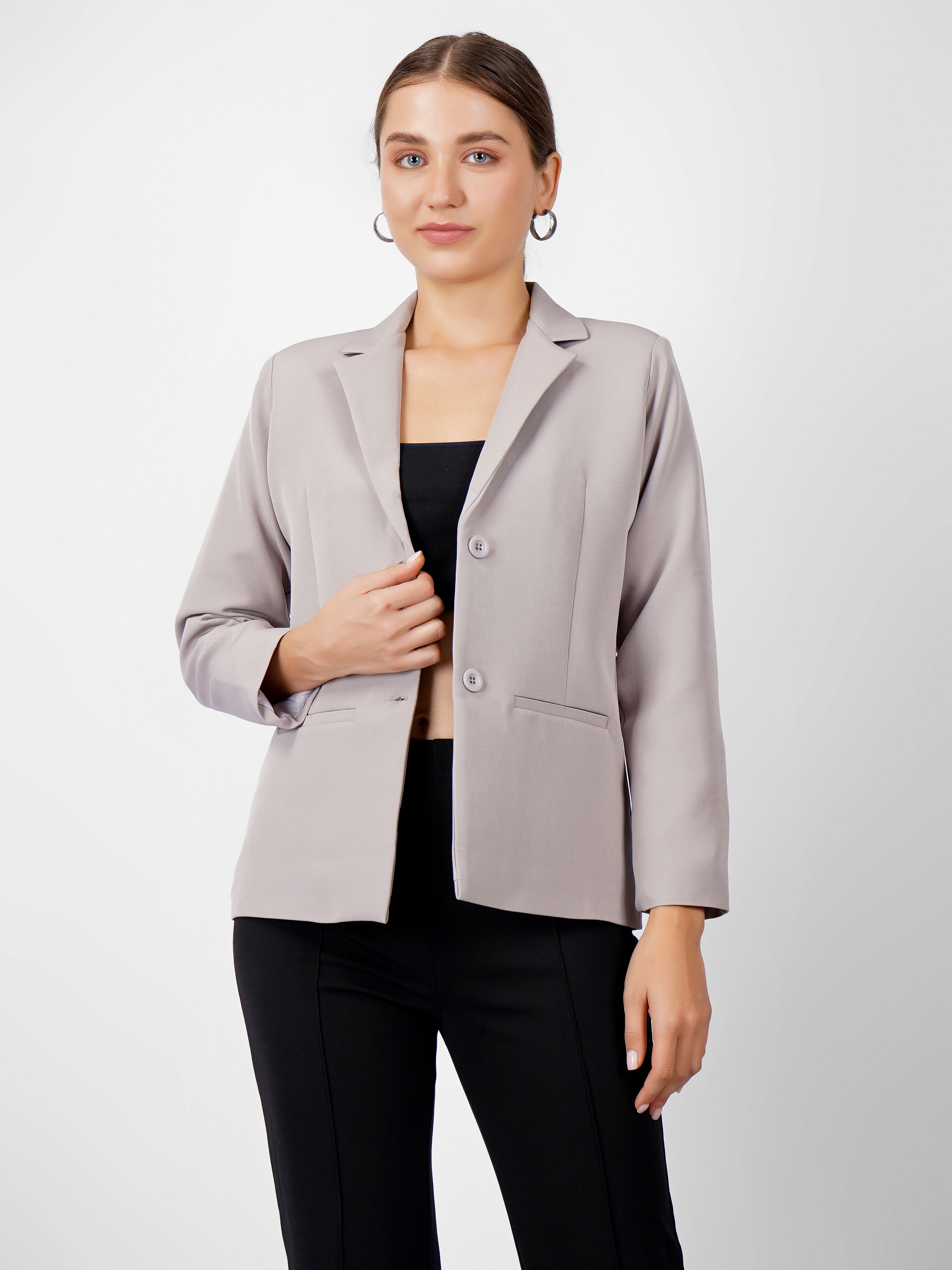 modny Women Solid Single Breasted Formal Blazer-picture-15