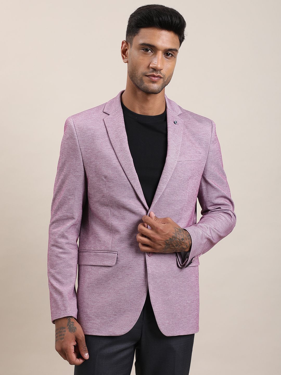 turtle Men Solid Single Breasted Casual Blazer-picture-16