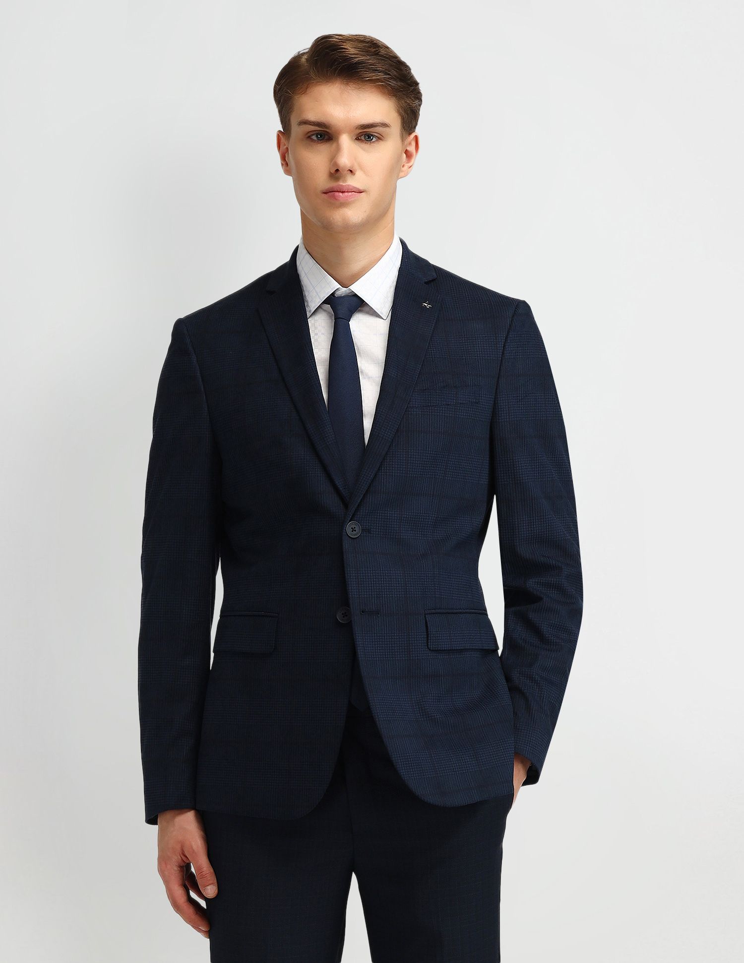arrow Men Checkered Single Breasted Formal Blazer-picture-14