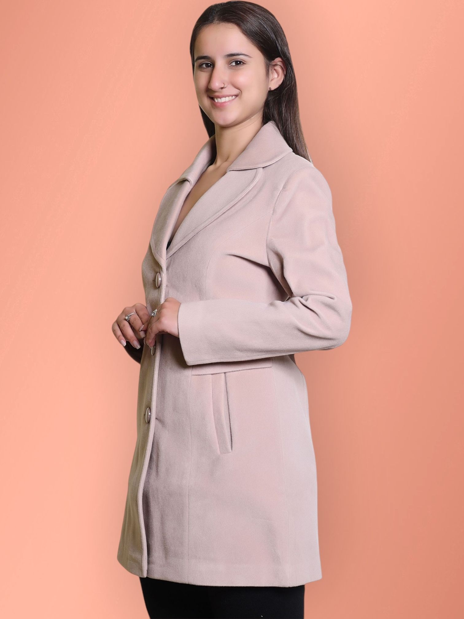peeppzzoo Women Solid Double Breasted Casual Blazer-picture-17