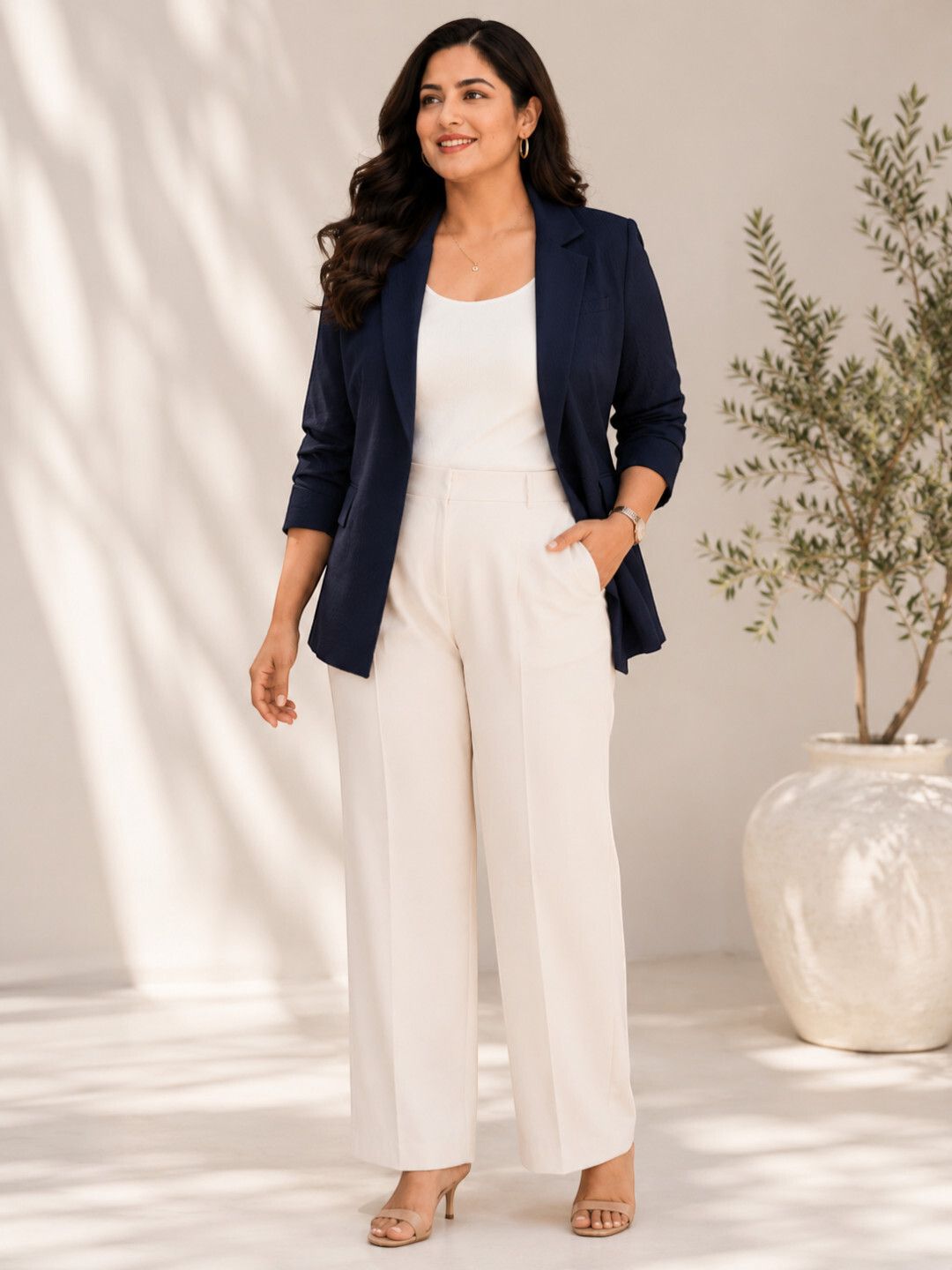 oxolloxo Women Solid Single Breasted Formal Blazer-picture-18