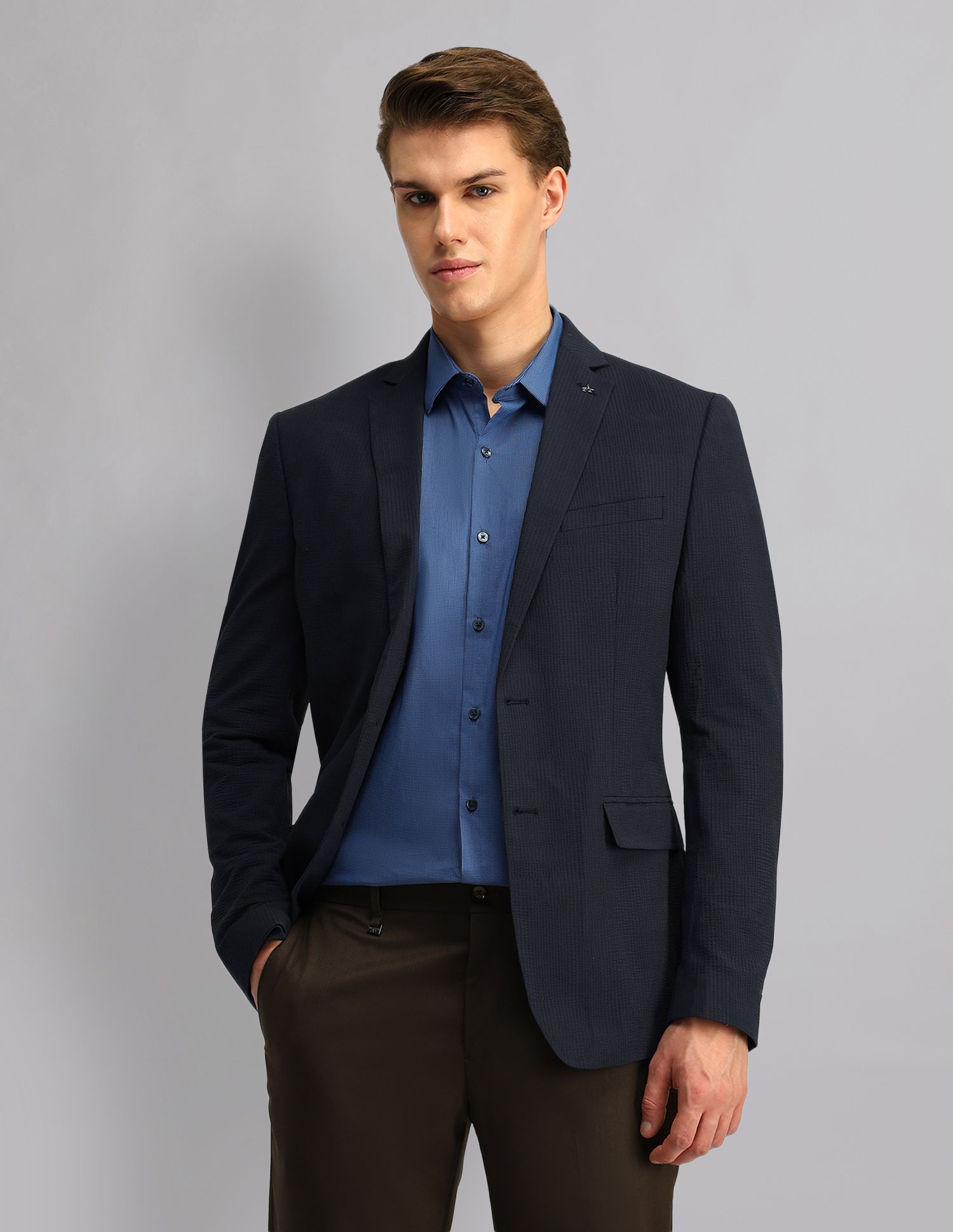 arrow Men Solid Single Breasted Formal Blazer-picture-29
