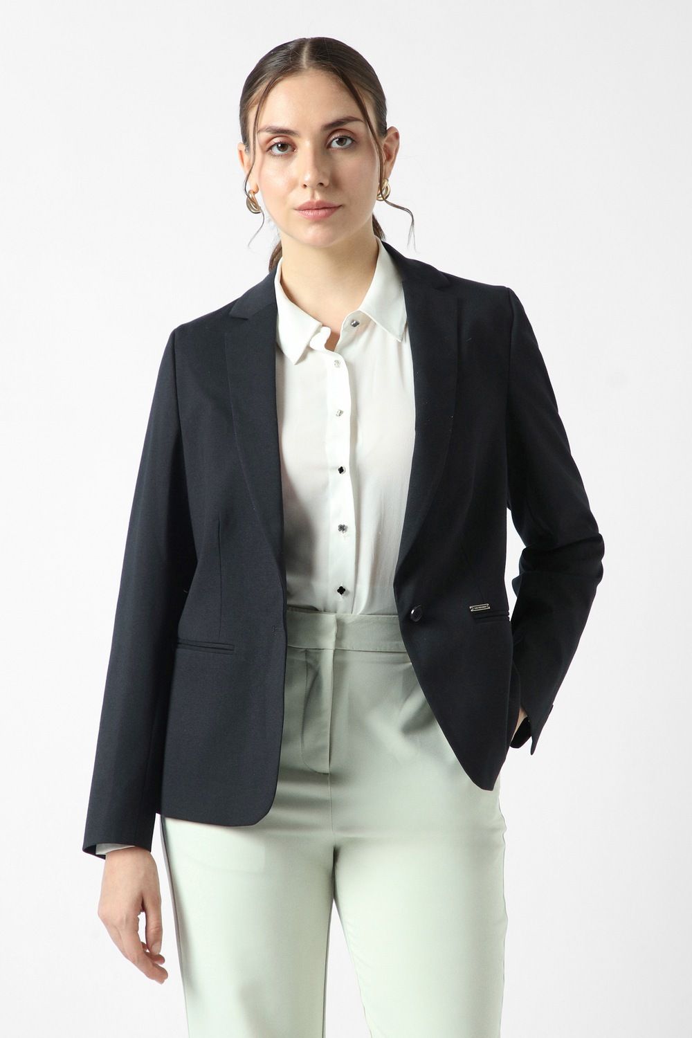 van heusen Women Solid Single Breasted Formal Blazer-picture-40