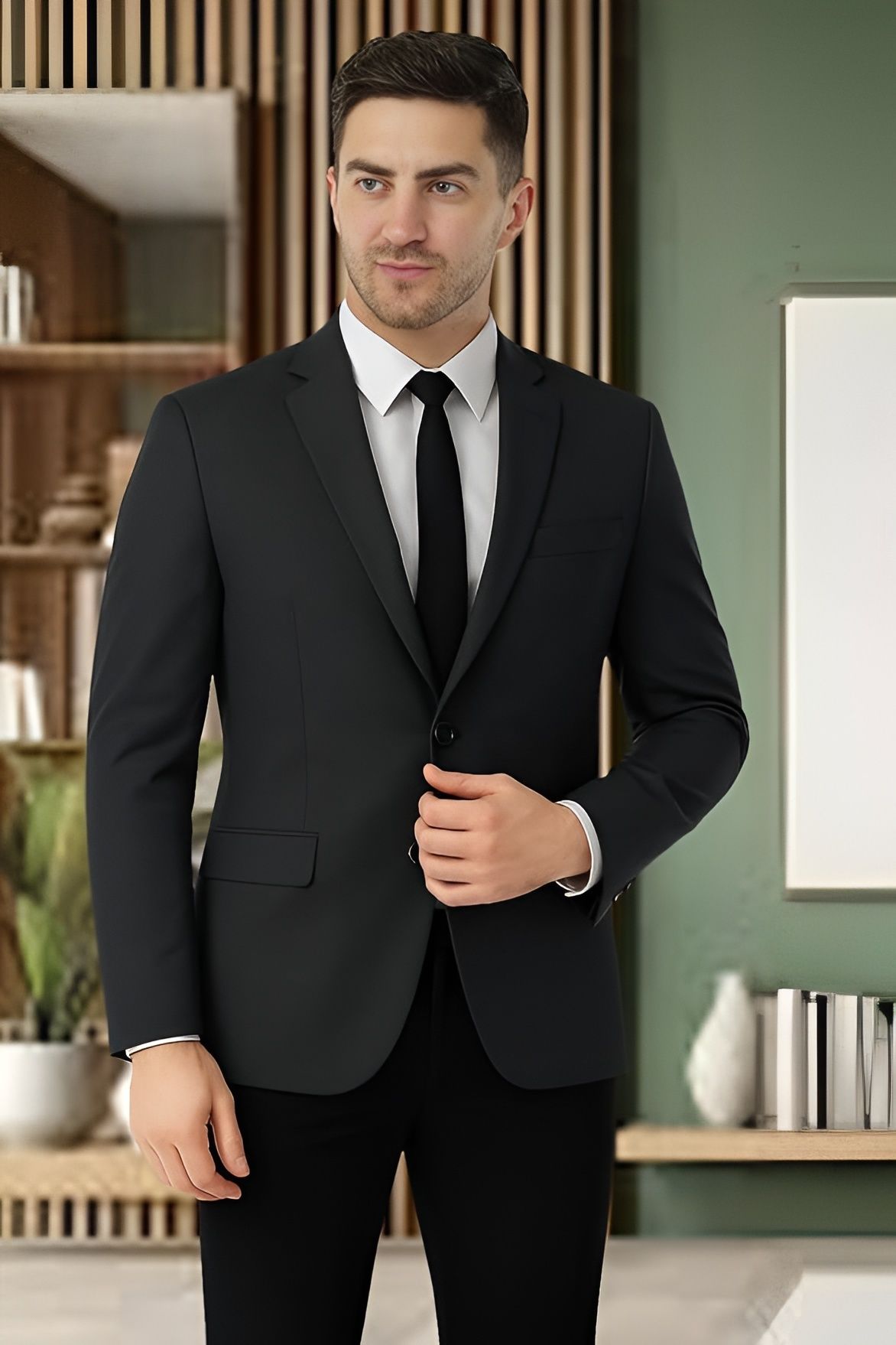 fivefeb Men Solid Single Breasted Formal, Casual, Festive & Wedding Blazer-picture-18