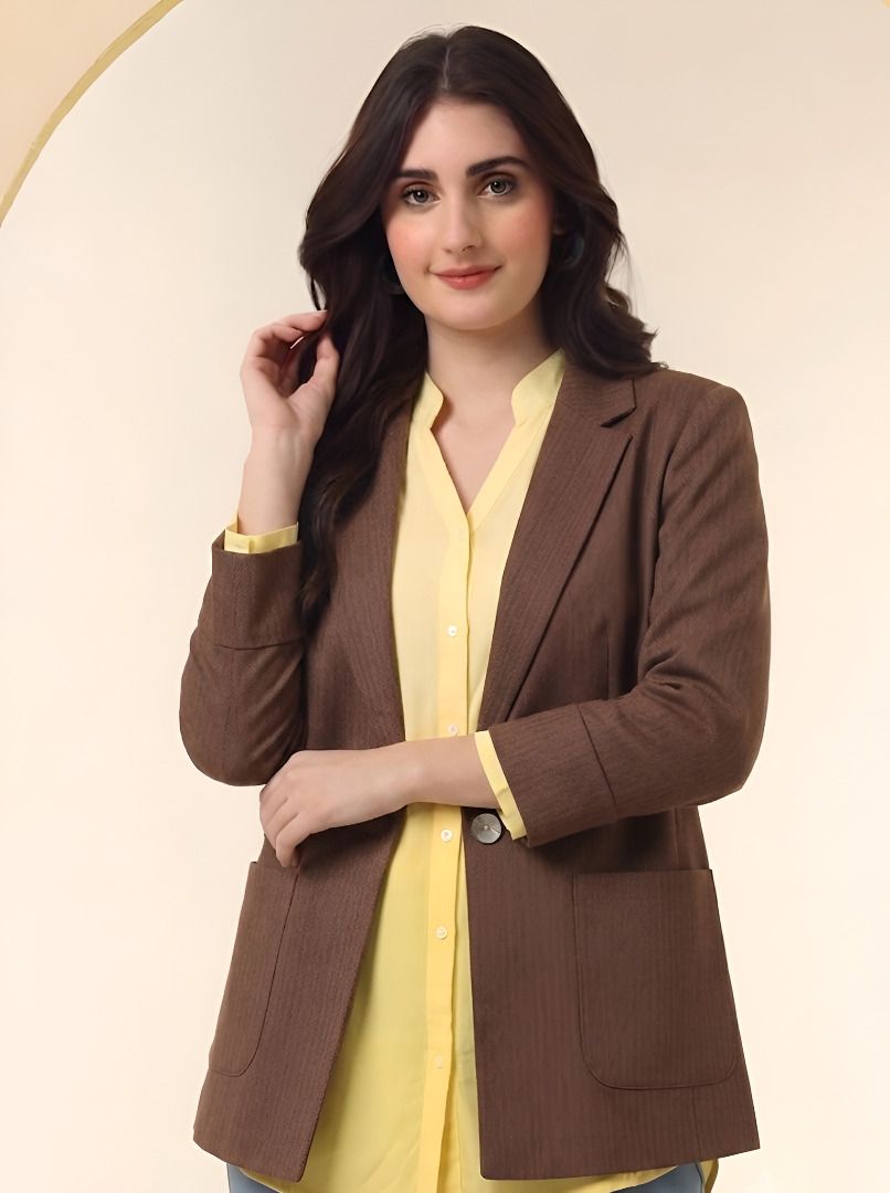 cadmon Women Striped Single Breasted Casual Blazer-picture-29
