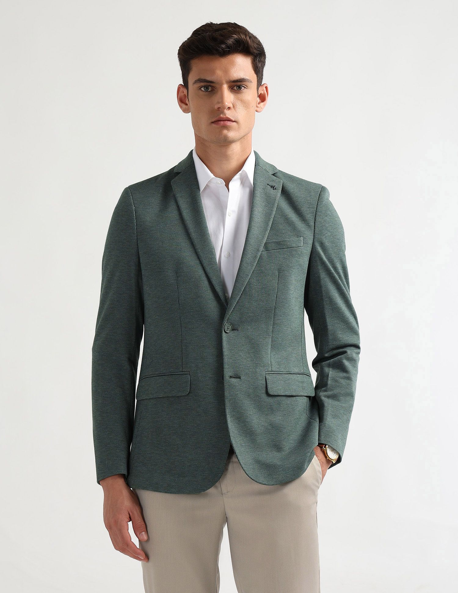 arrow Men Solid Single Breasted Formal Blazer-picture-30