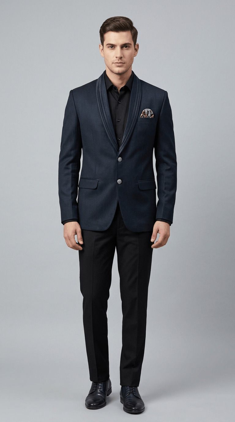 Men Solid Single Breasted Party, Festive, Formal, Wedding, Casual Blazer-image-10