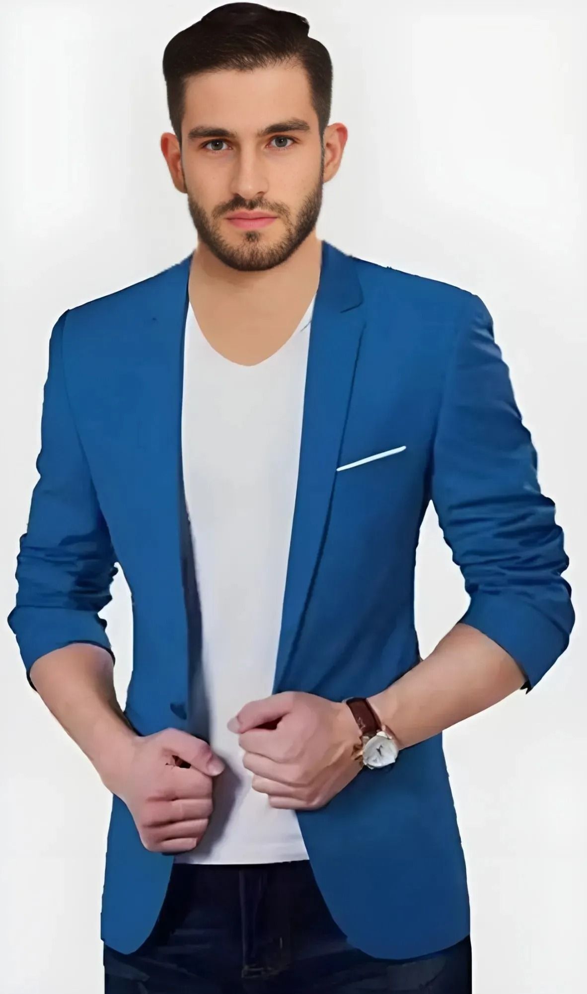 darbar in Men Solid Single Breasted Casual, Formal, Festive & Wedding Blazer-picture-1