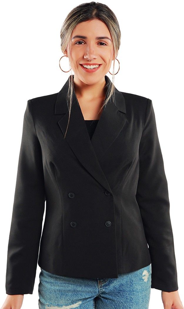 london rag Women Solid Double Breasted Casual Blazer-picture-22