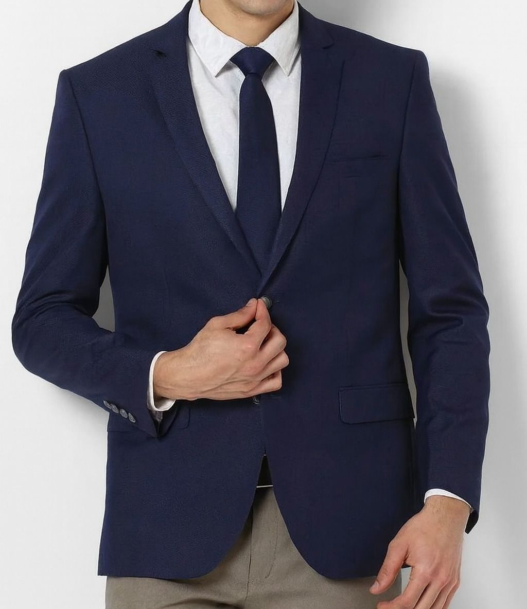 blue gent Men Solid Single Breasted Casual, Festive & Wedding, Formal, Party Blazer-picture-19