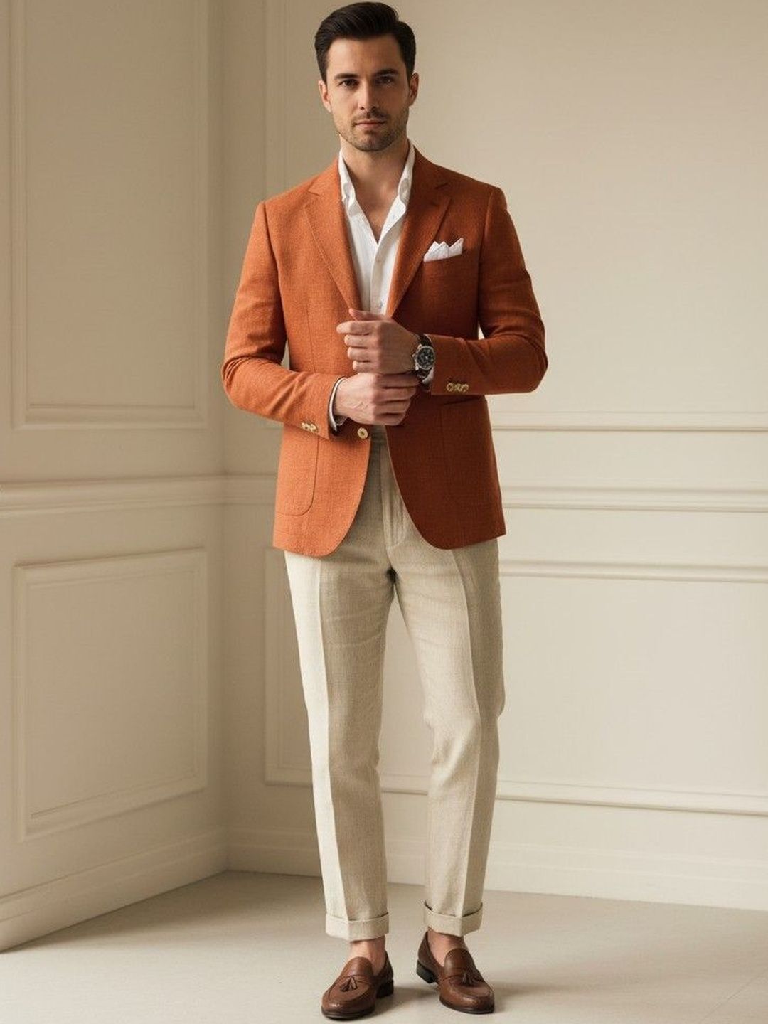 Men Solid Single Breasted Formal Blazer