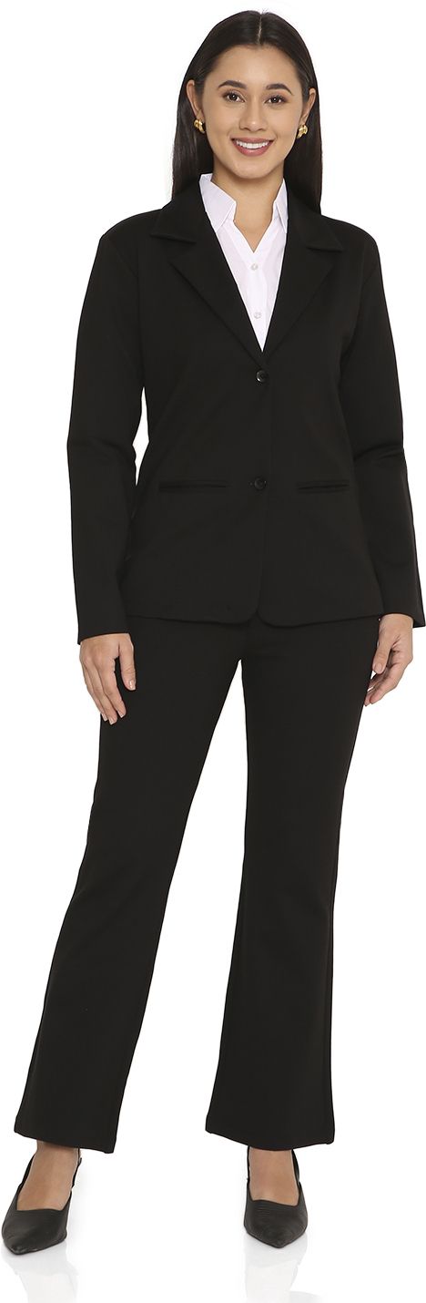 os open style Women Solid Tuxedo Style Formal Blazer-picture-36