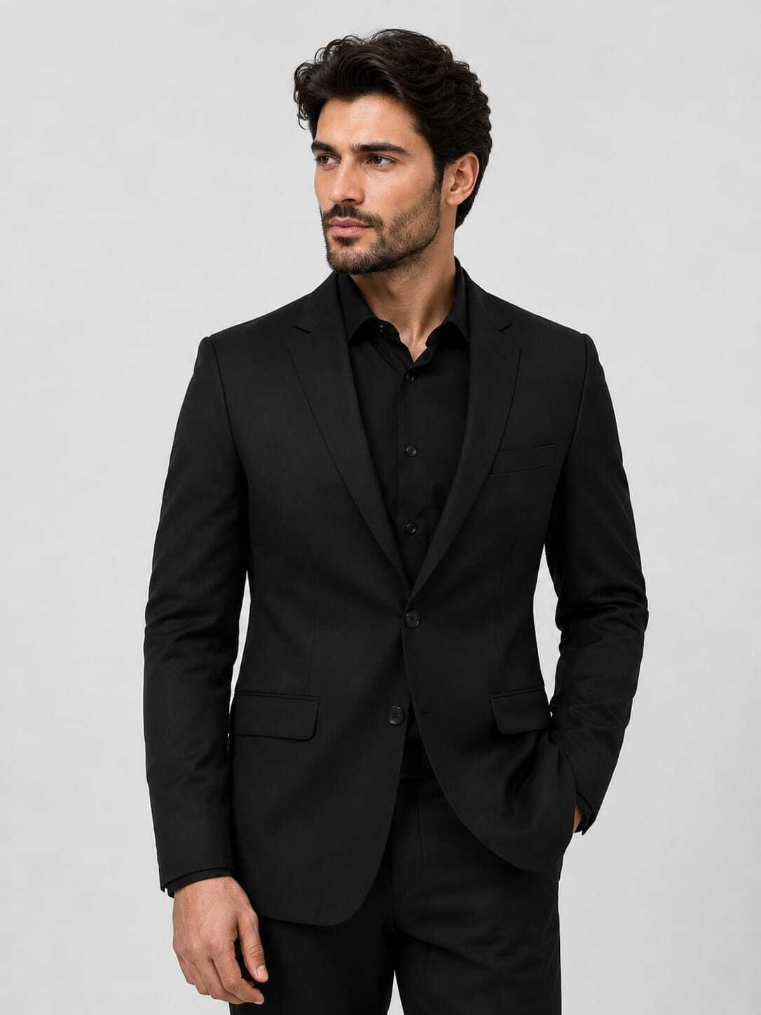 akki collection Men Solid Single Breasted Casual Blazer-picture-41