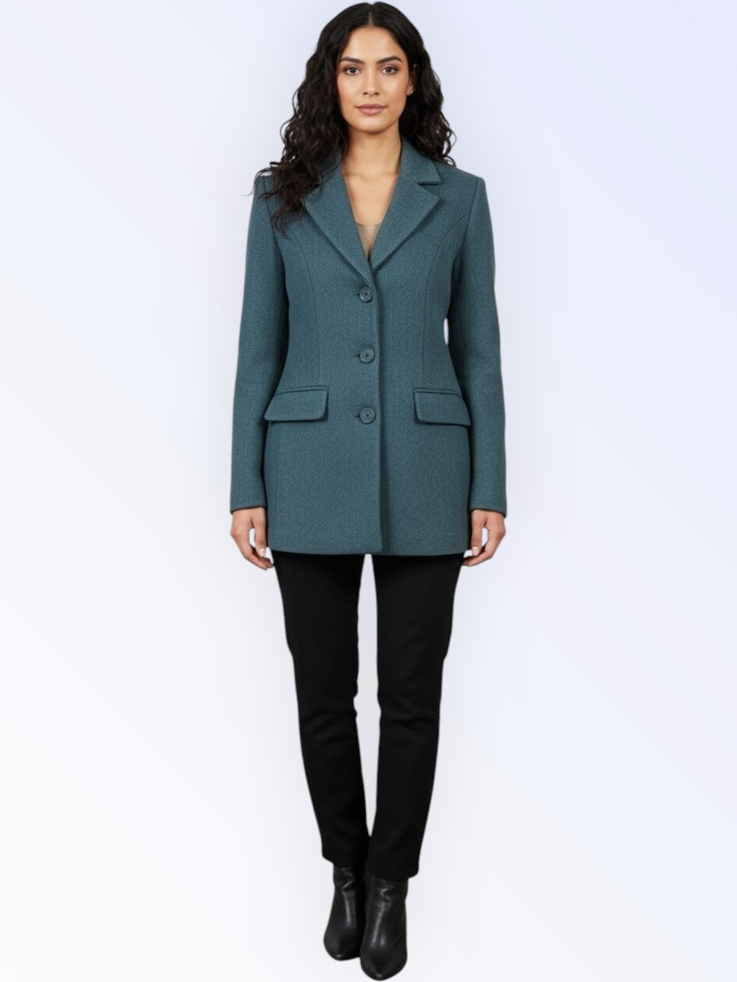 pepzo Women Solid Double Breasted Casual Blazer-picture-18