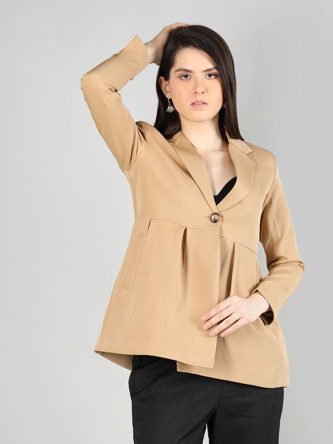 chkokko Women Solid Single Breasted Formal Blazer-picture-29
